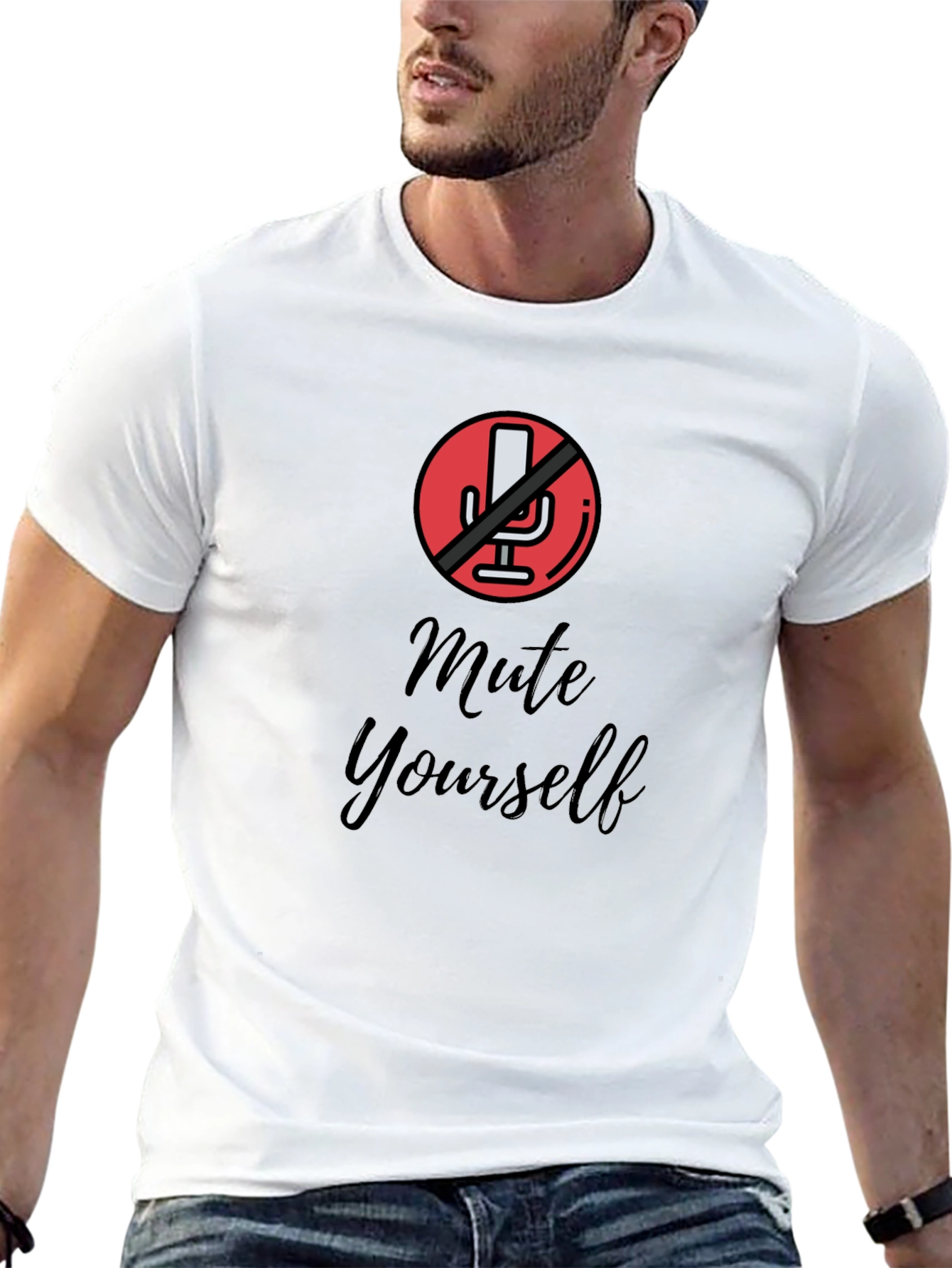 Mute Yourself Graphic Tee - Black Cotton T-Shirt