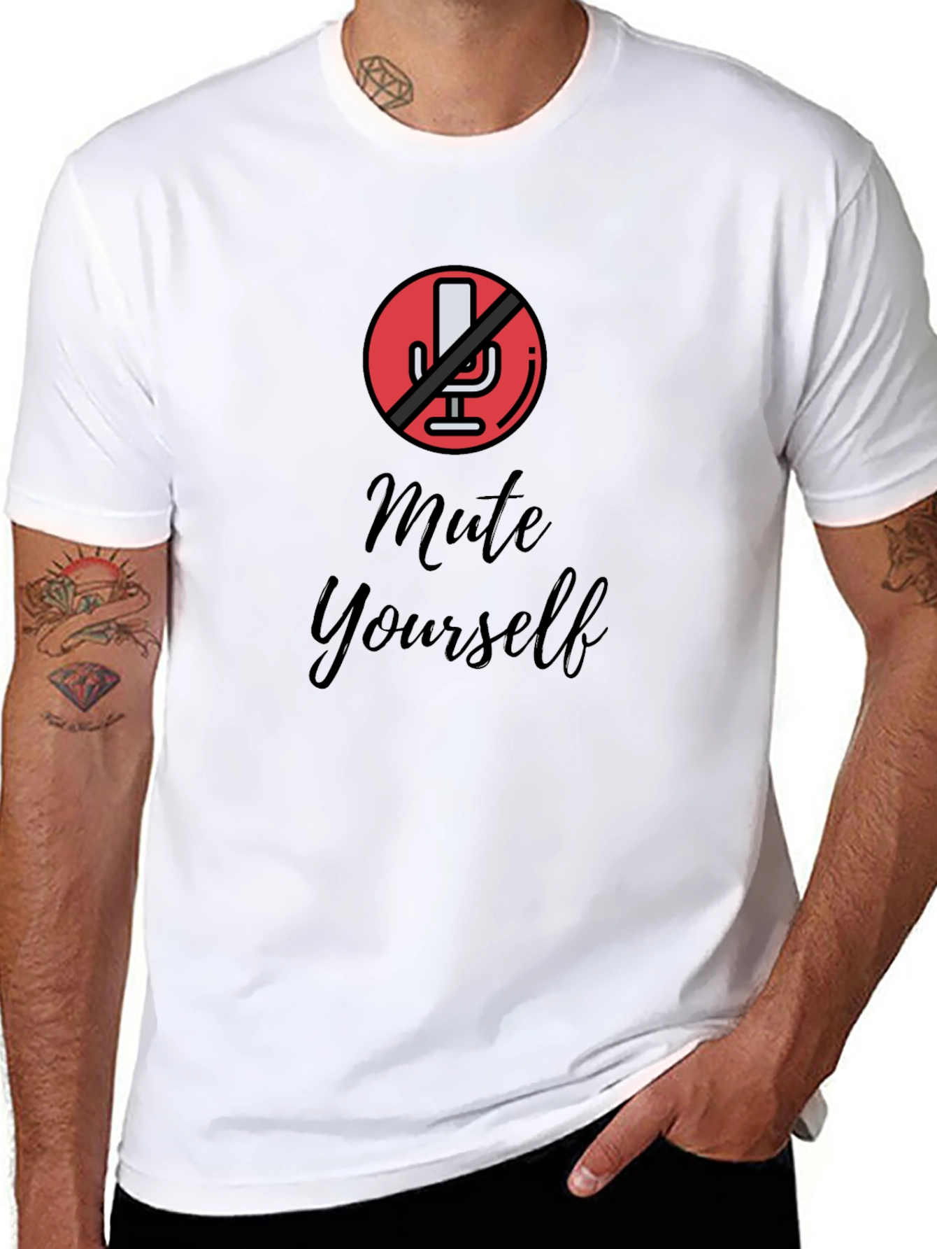 Mute Yourself Graphic Tee - Black Cotton T-Shirt