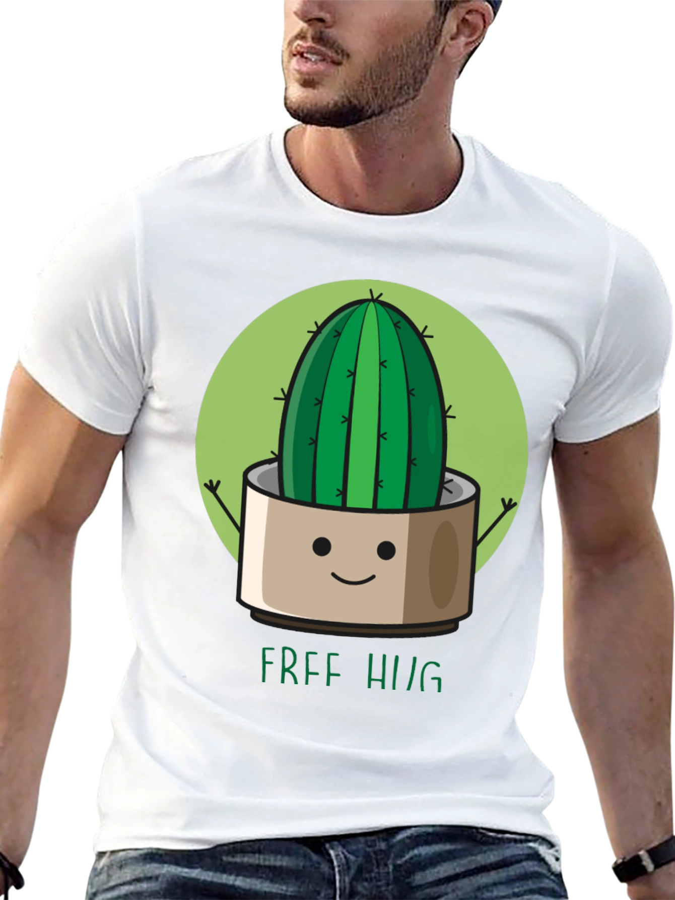 Cute Cactus Free Hugs Graphic T-Shirt