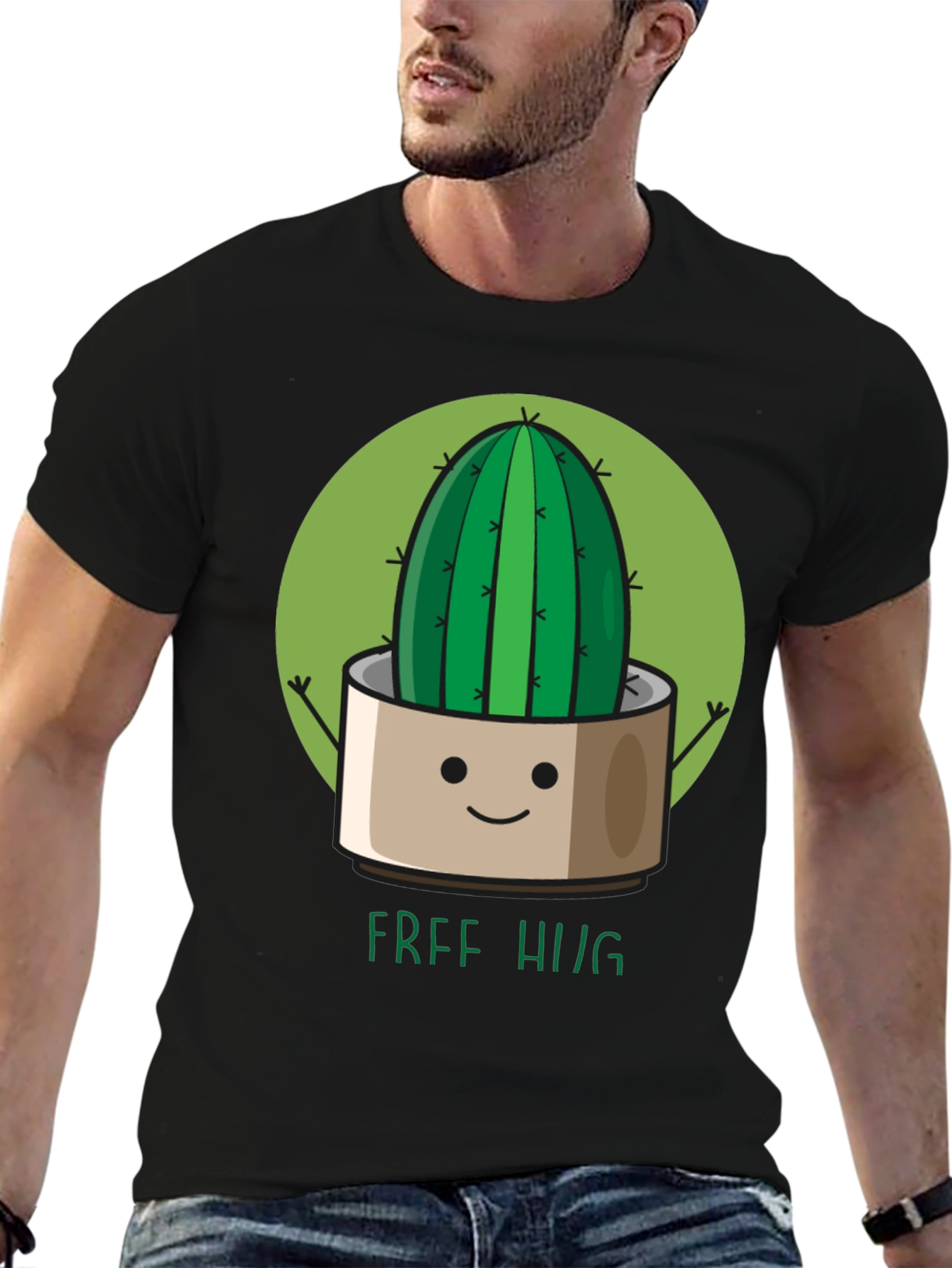 Cute Cactus Free Hugs Graphic T-Shirt