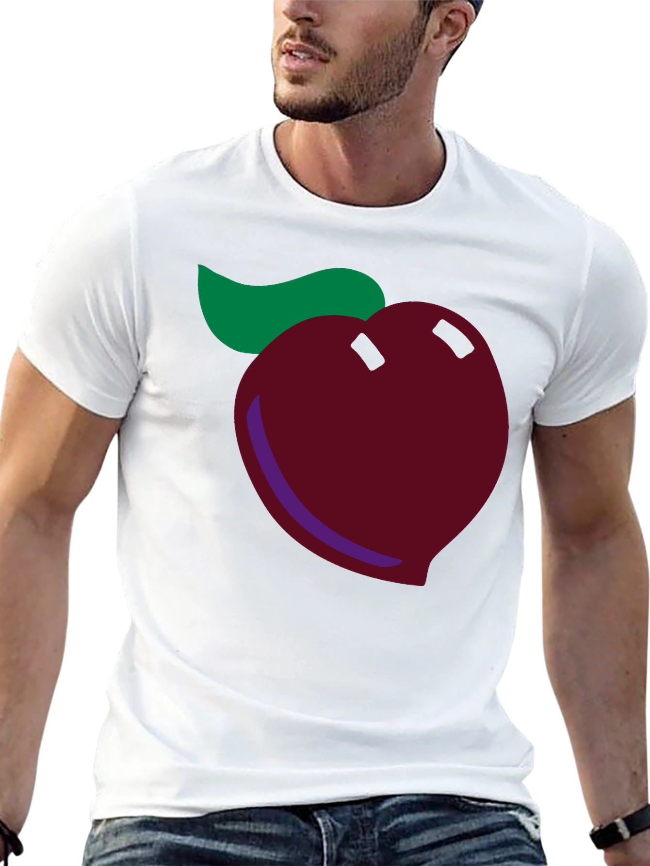 Whimsical Peach Graphic Tee - Soft Cotton Blend