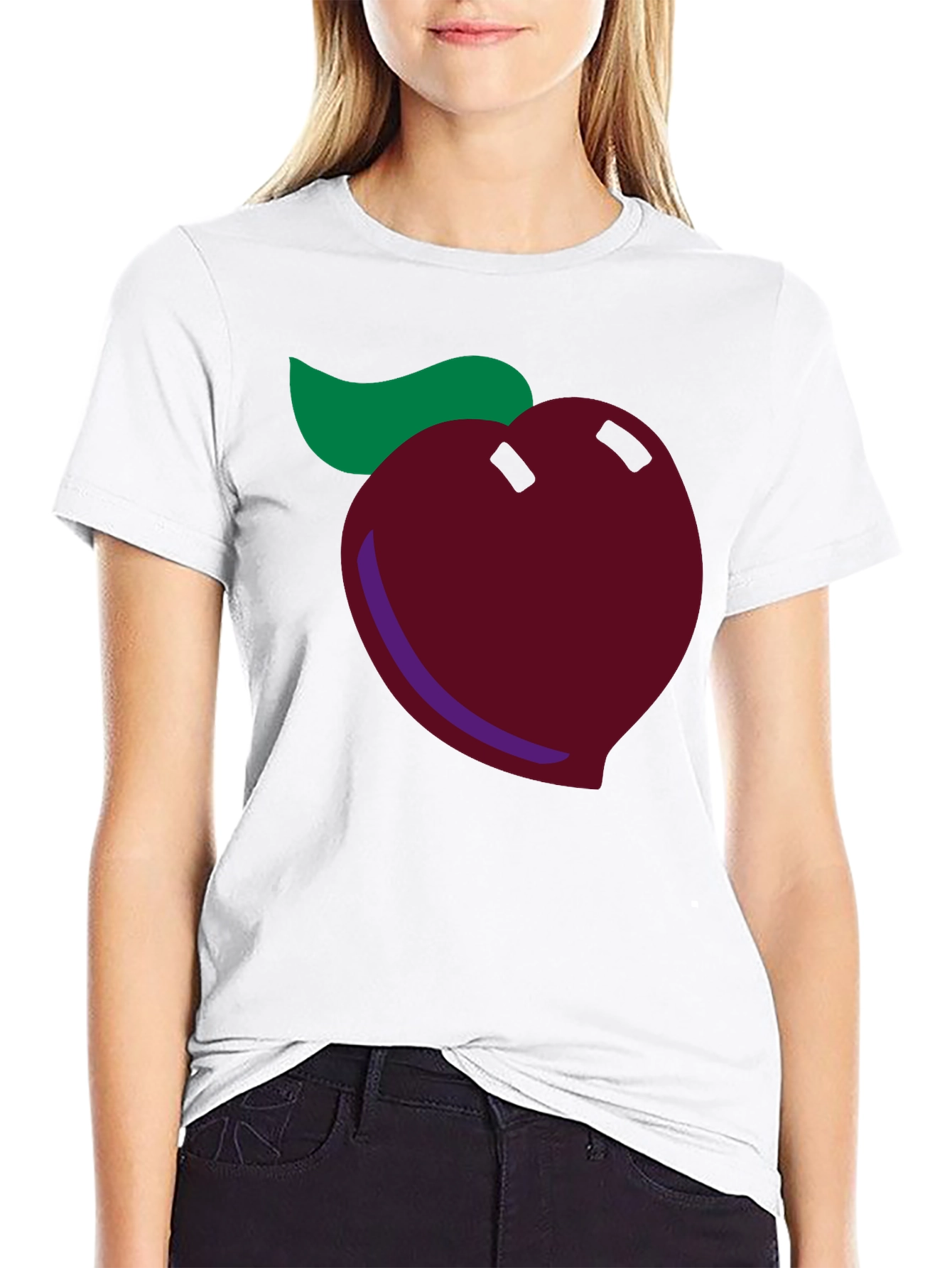 Whimsical Peach Graphic Tee - Soft Cotton Blend