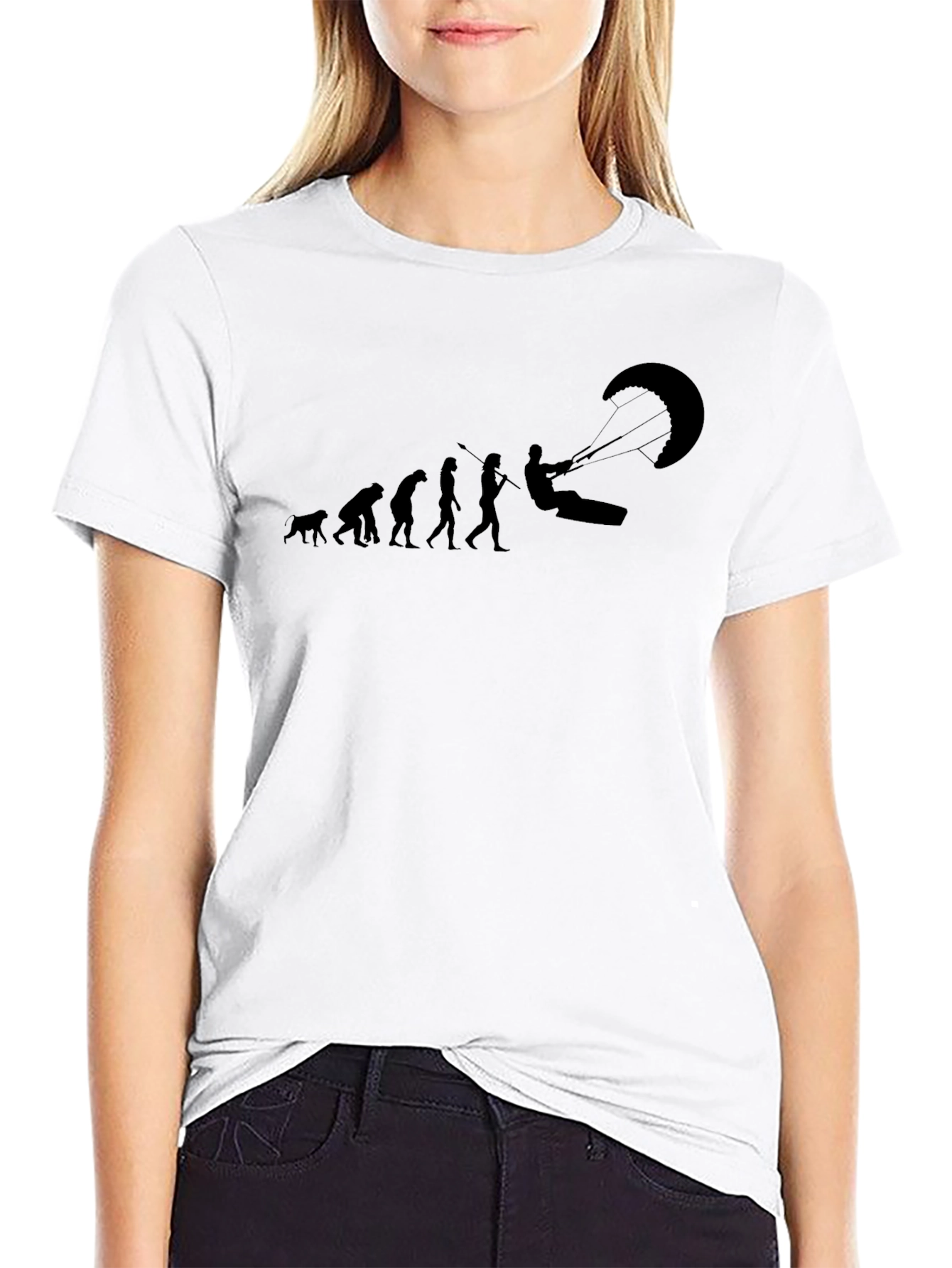 Evolution of Kitesurfing Black T-Shirt