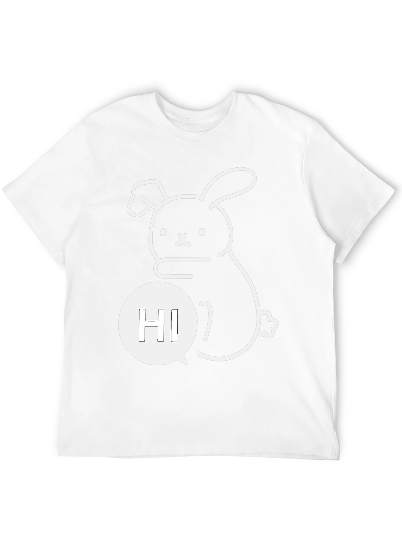 Cute Bunny Hi Graphic Tee - Black