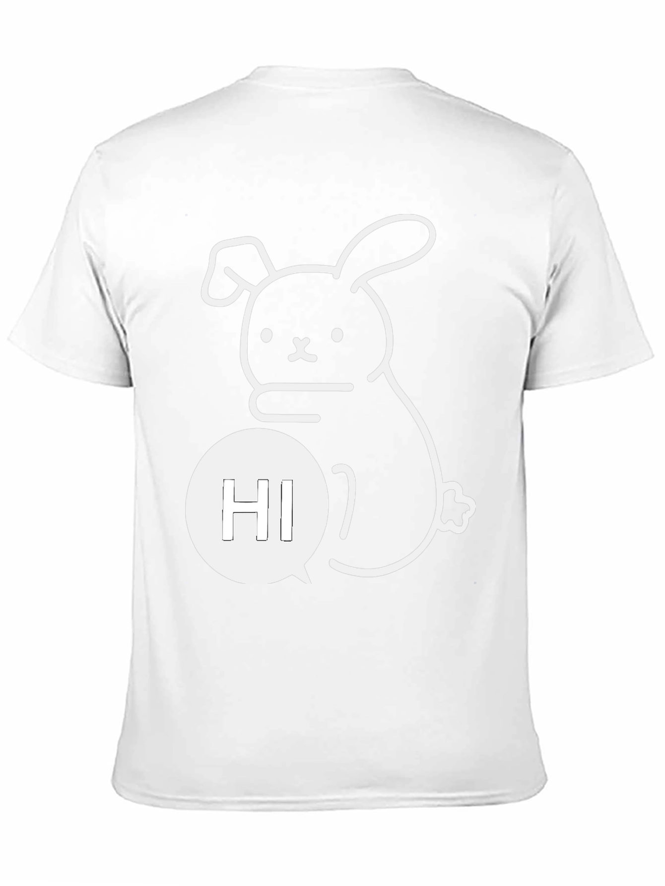 Cute Bunny Hi Graphic Tee - Black