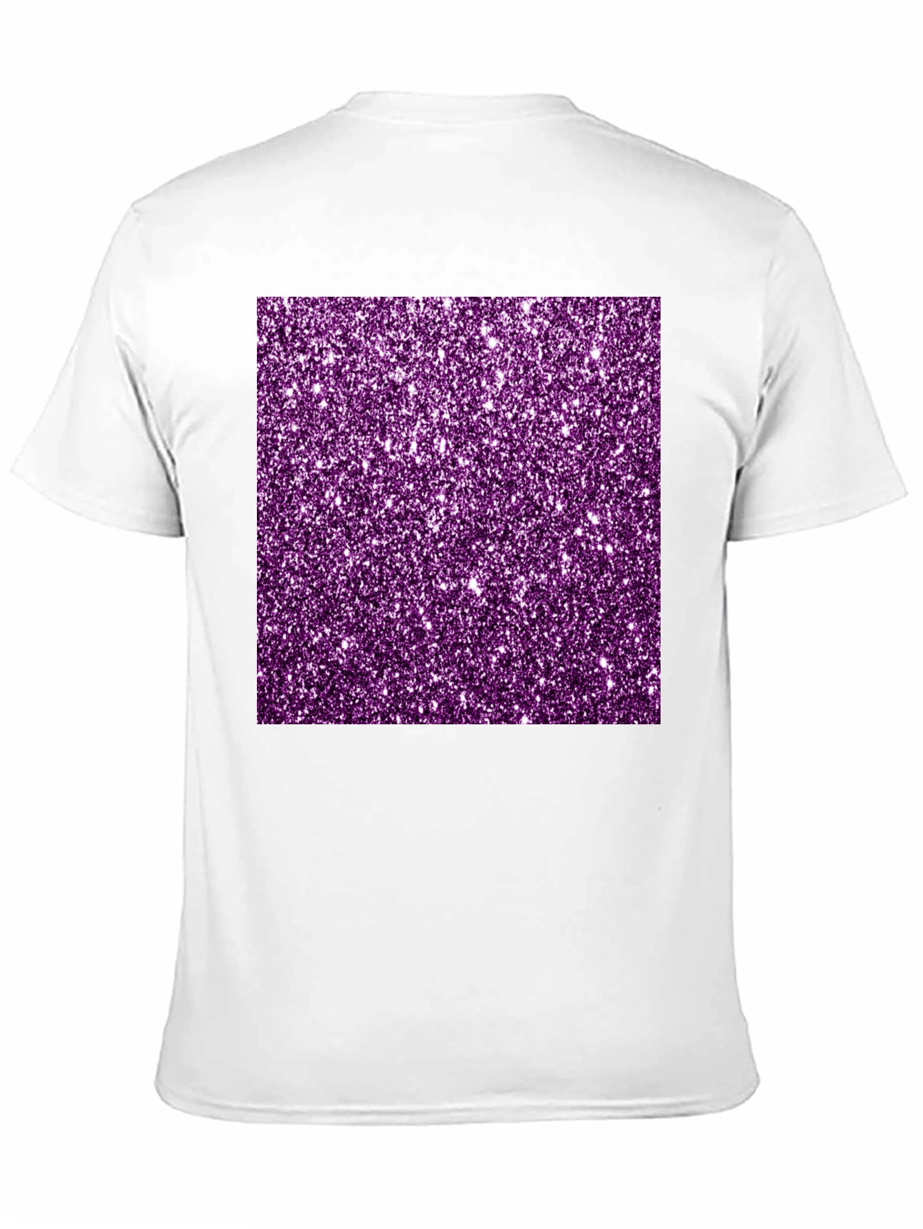 Purple Glitter Graphic Black Tee Shirt