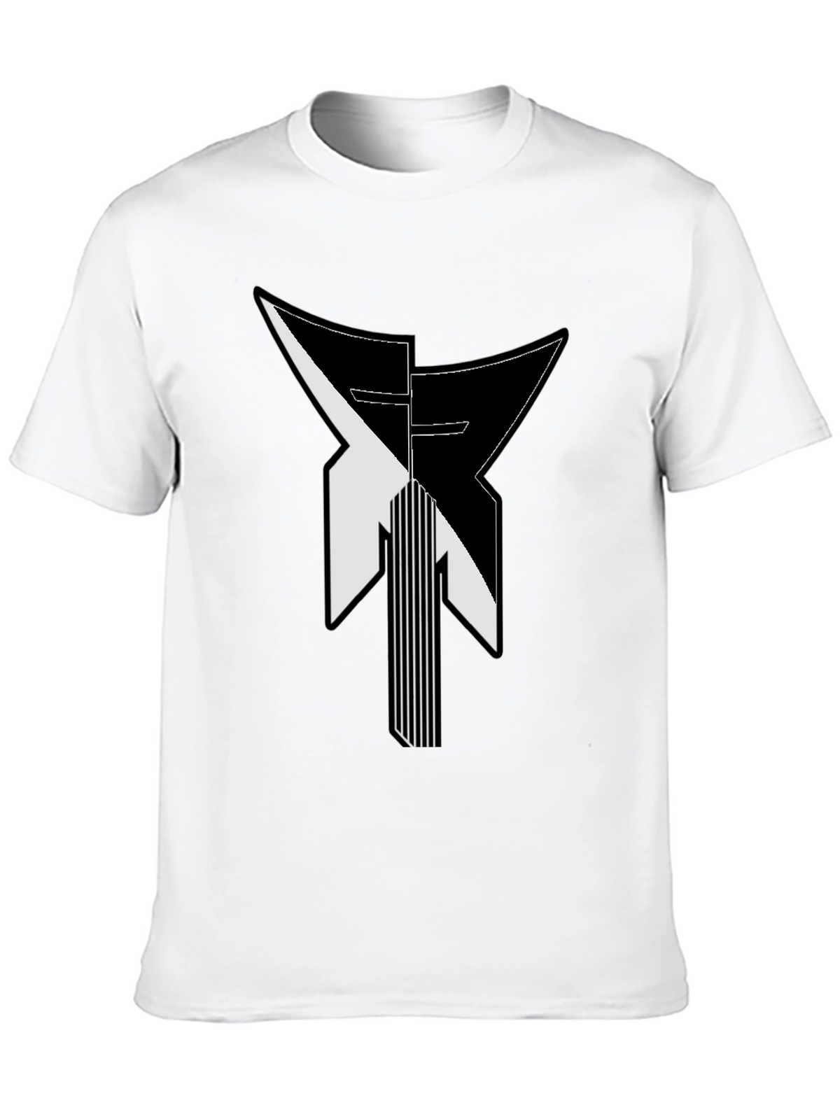 Modern Geometric Graphic Print Black T-Shirt