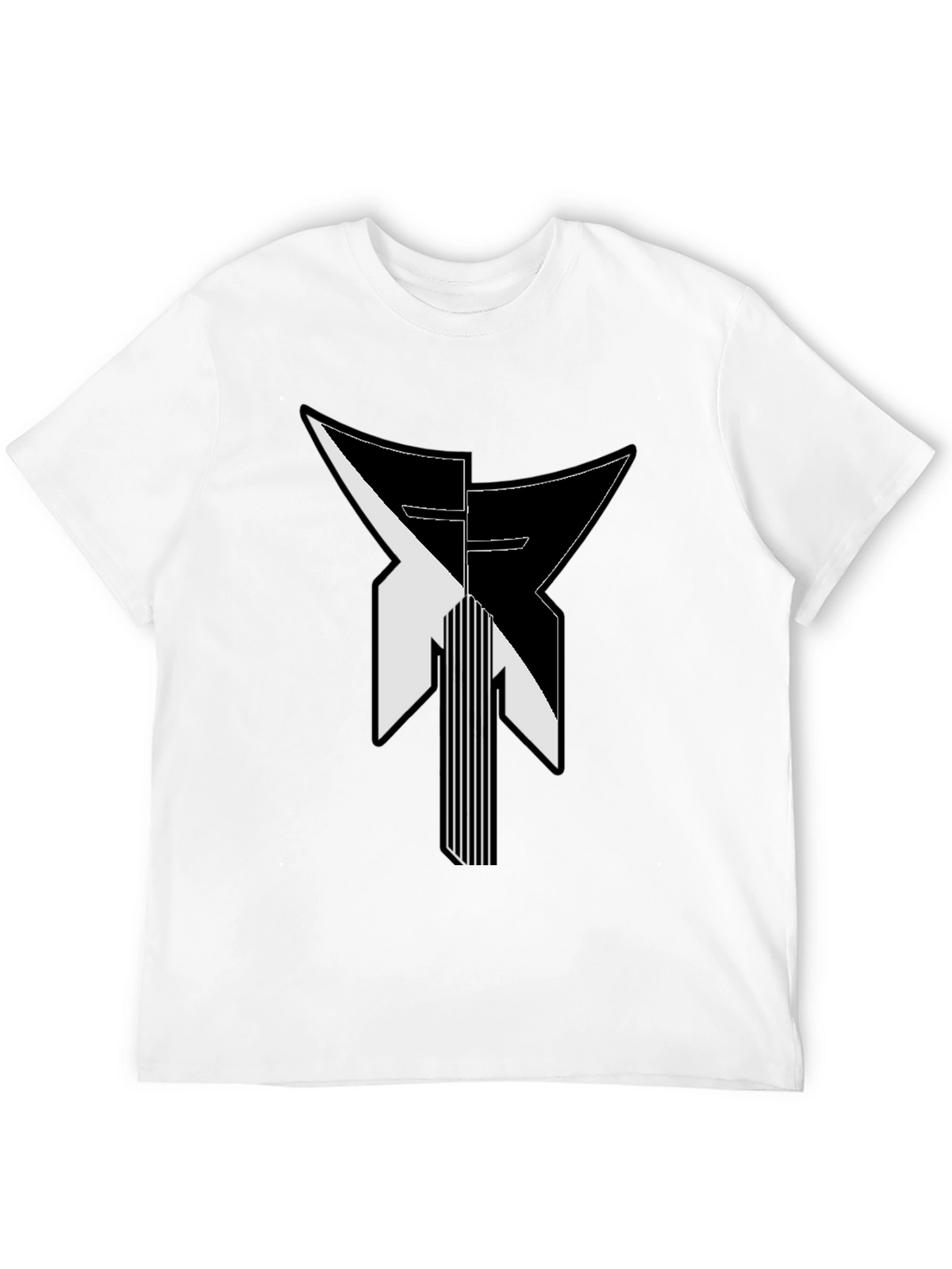 Modern Geometric Graphic Print Black T-Shirt