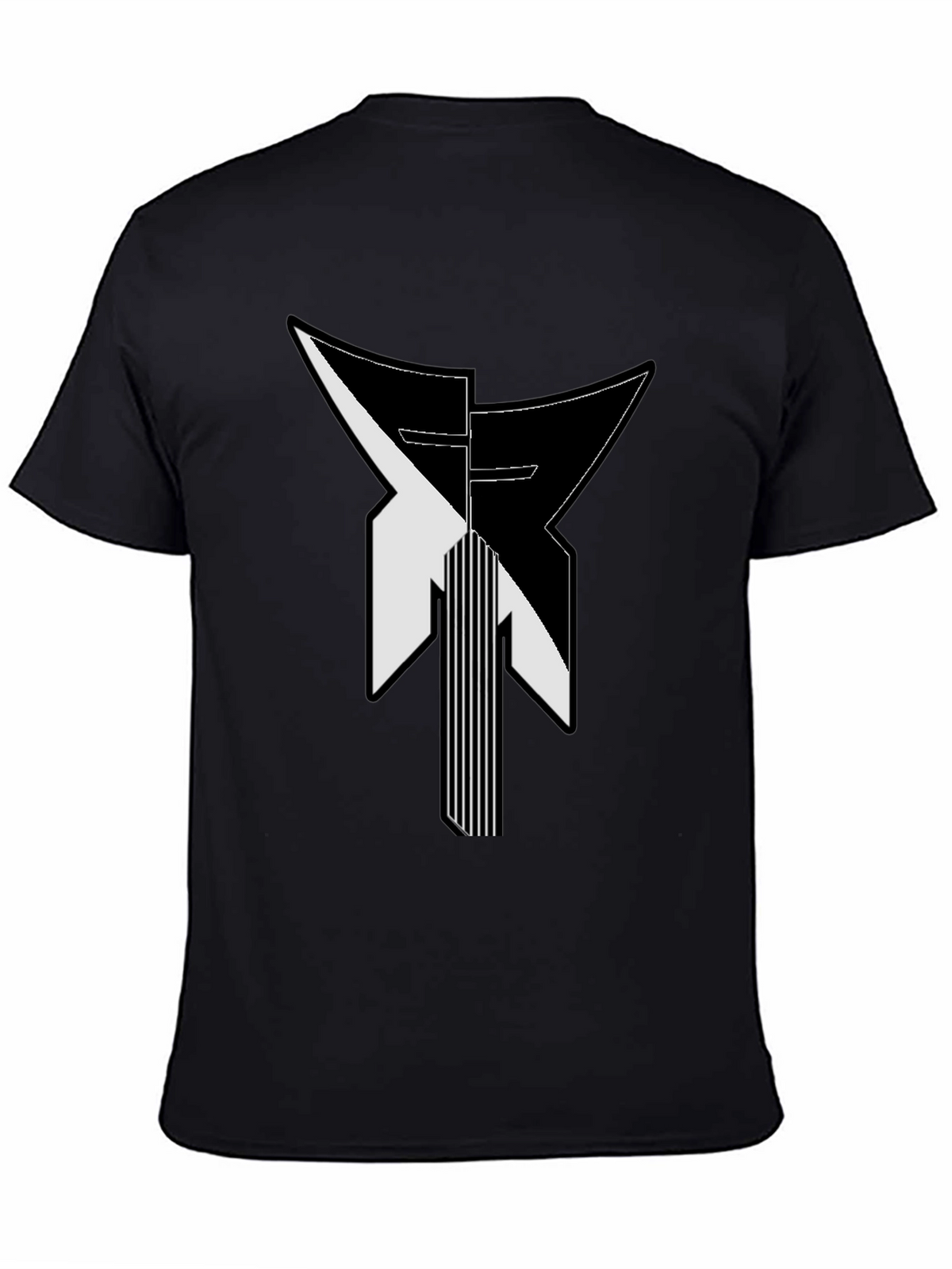 Modern Geometric Graphic Print Black T-Shirt
