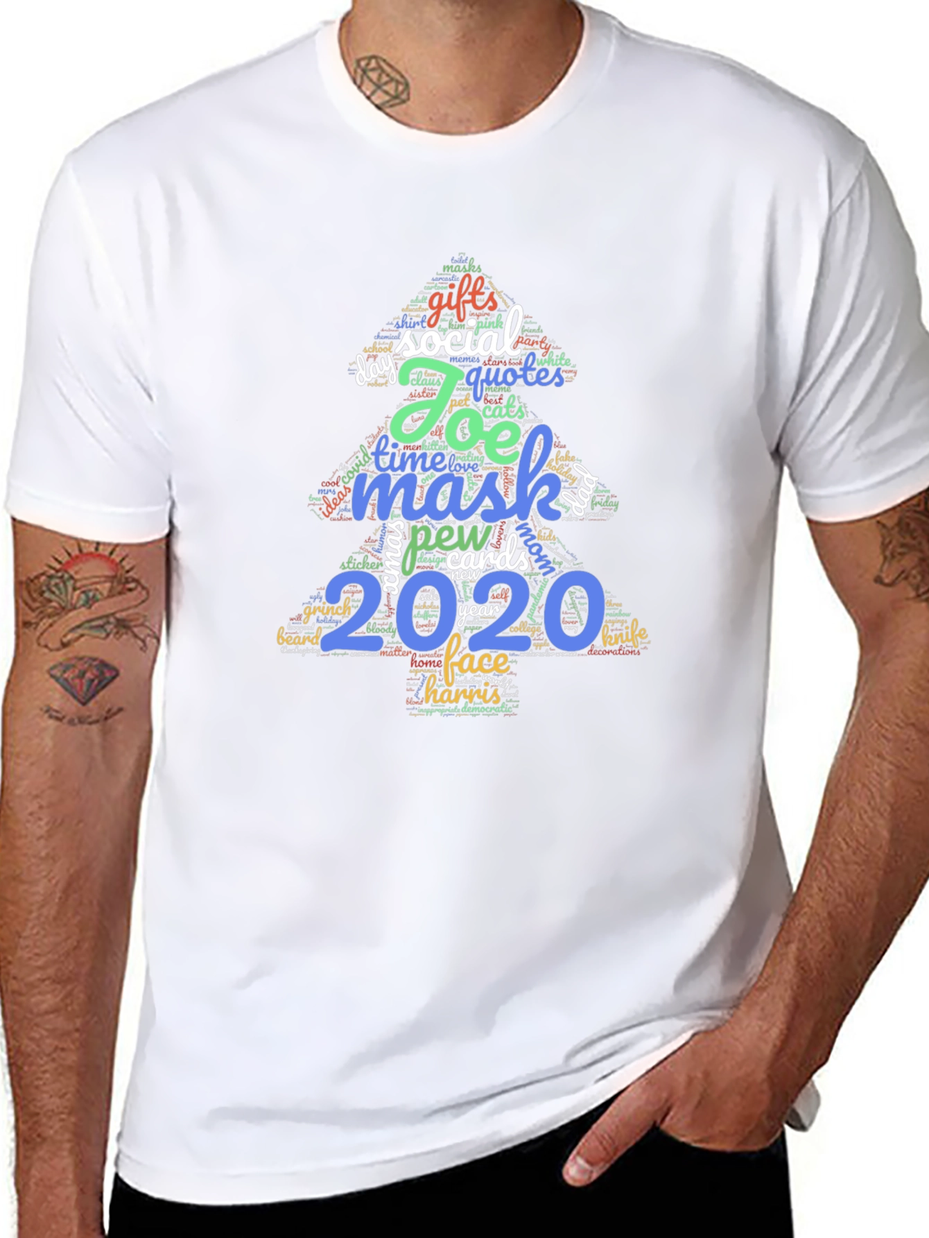 Festive 2020 Holiday Word Art T-Shirt
