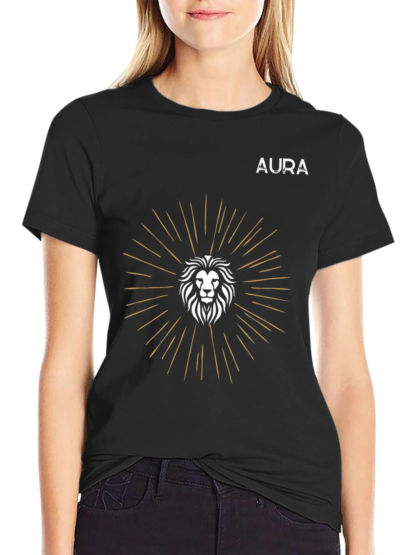 AURA Lion Graphic Tee - Modern Comfort Fit