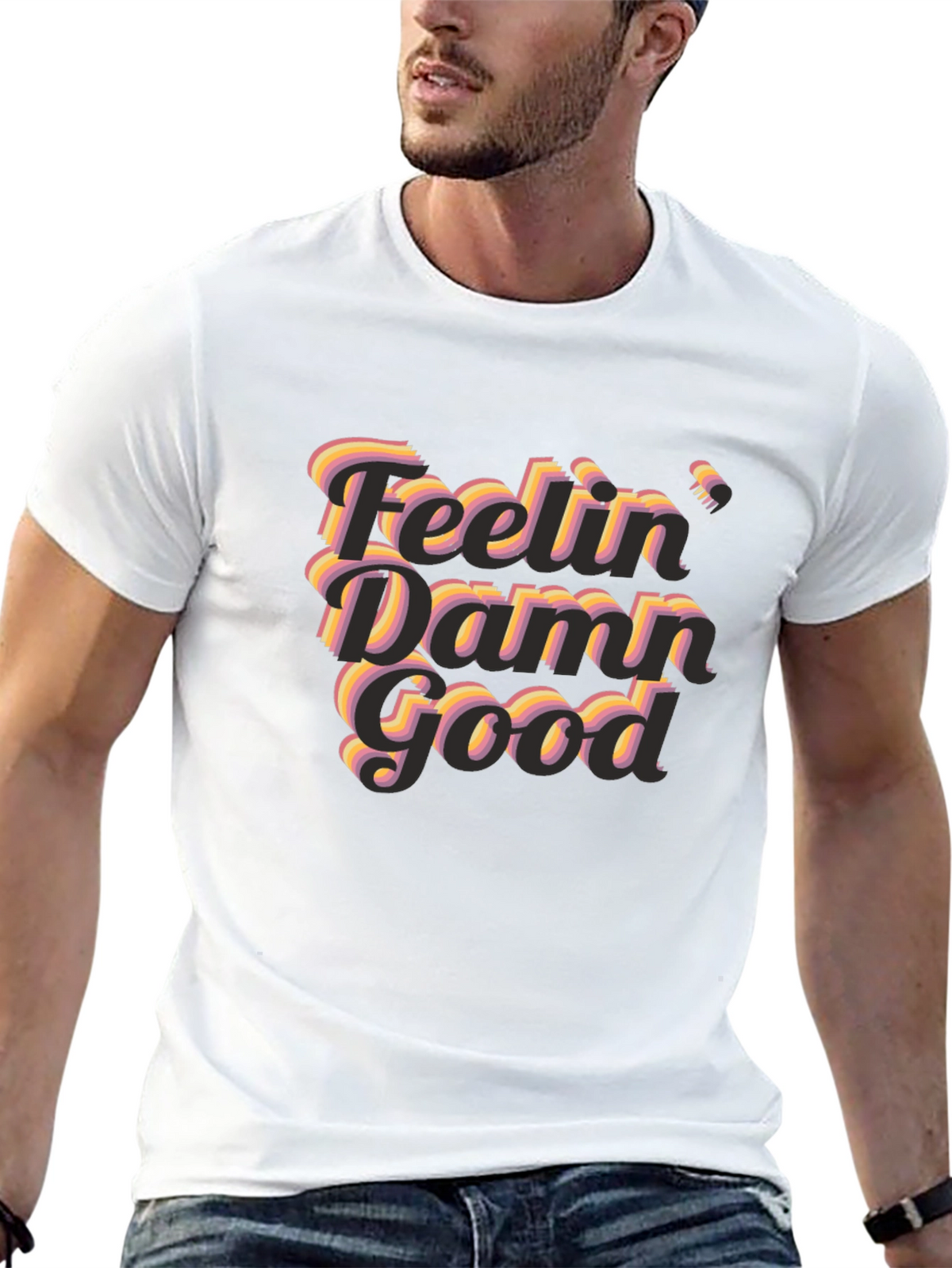 Feelin Damn Good Graphic T-Shirt - Black
