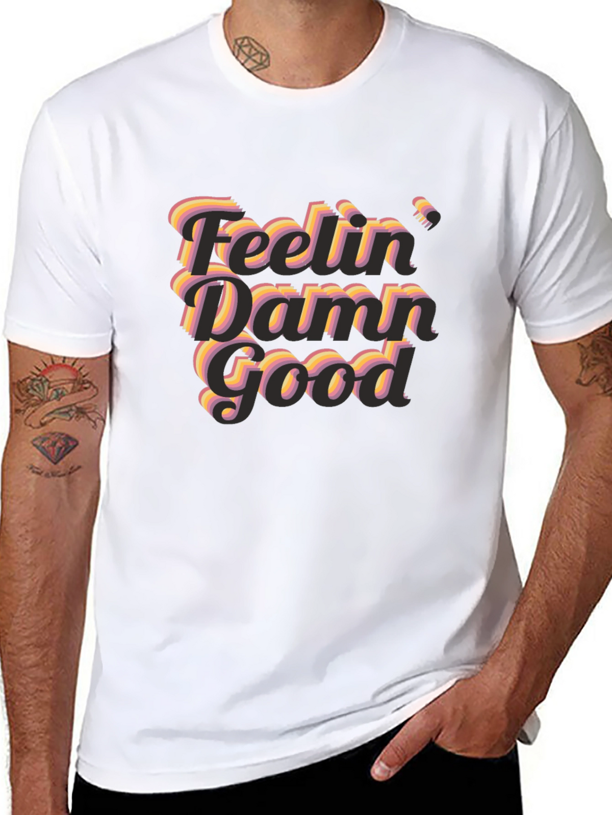 Feelin Damn Good Graphic T-Shirt - Black