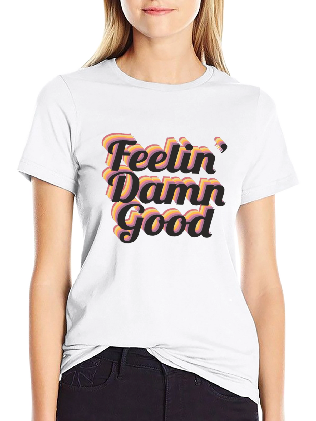 Feelin Damn Good Graphic T-Shirt - Black