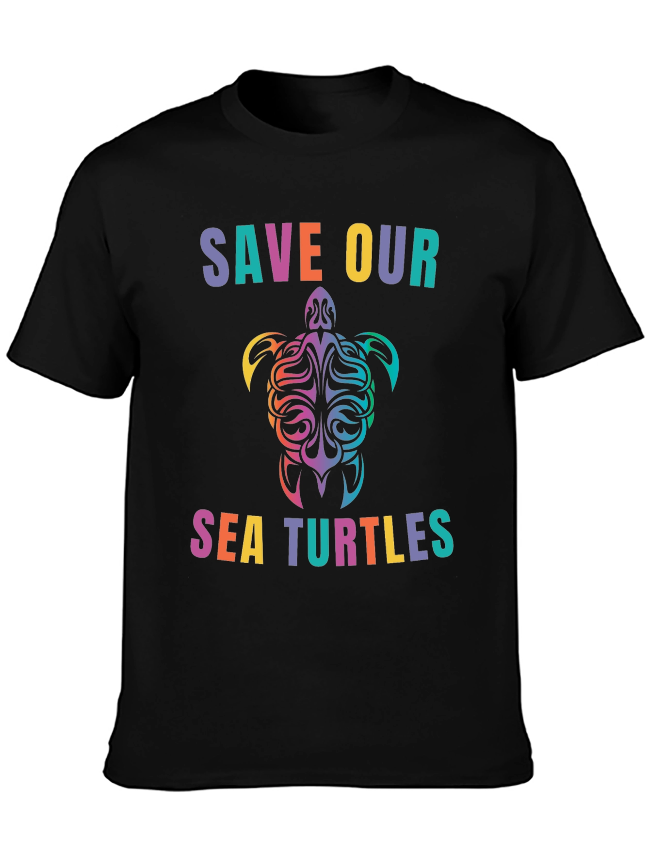 Save Our Sea Turtles Graphic Tee - Black