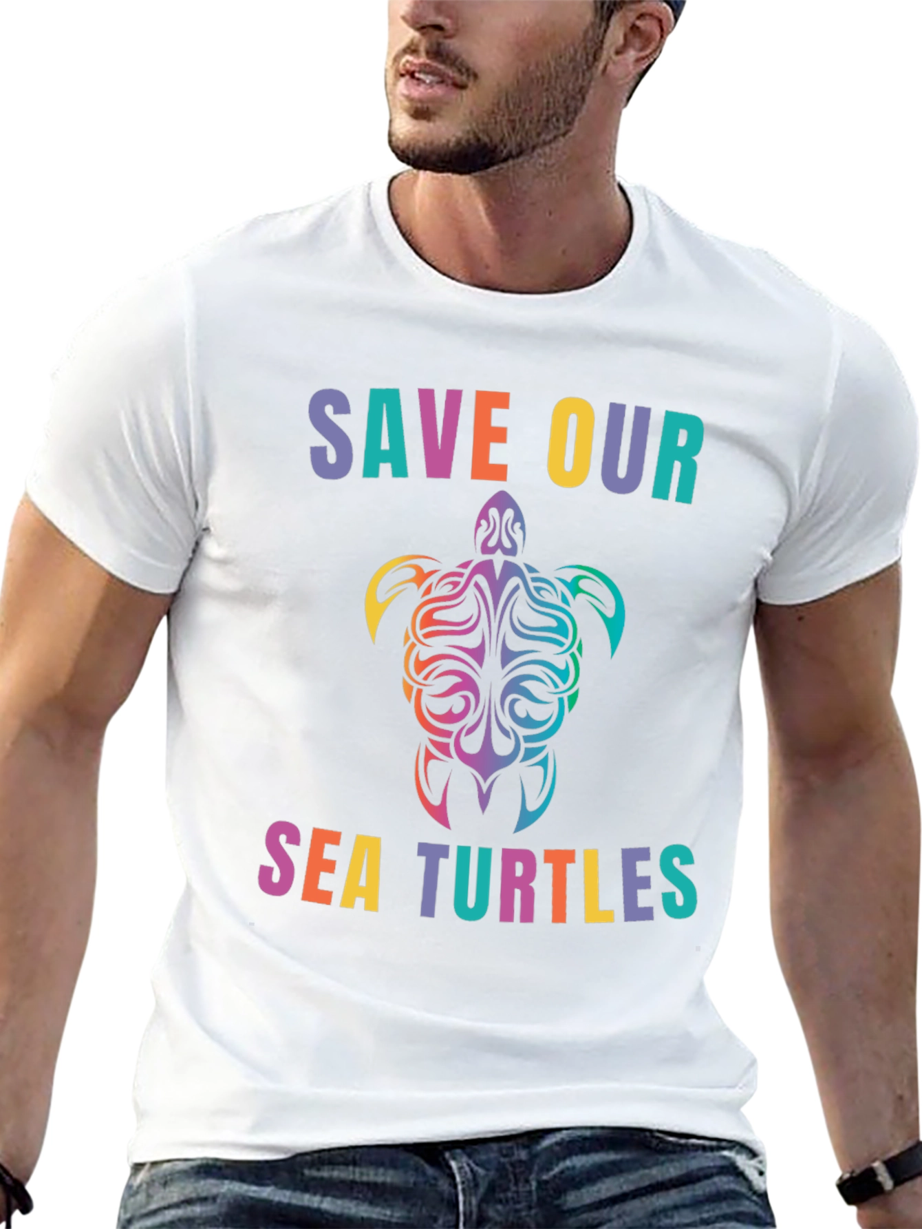 Save Our Sea Turtles Graphic Tee - Black