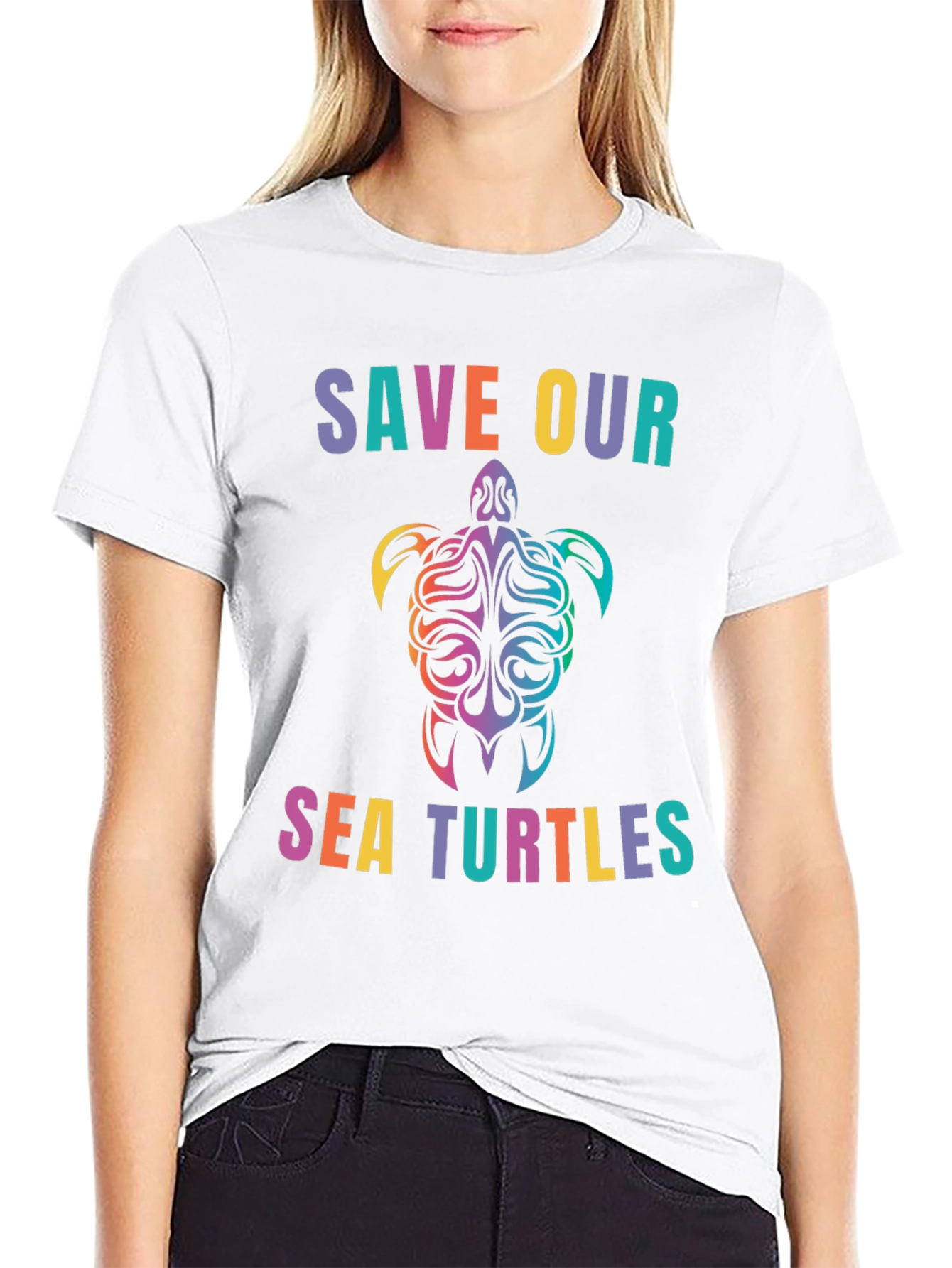 Save Our Sea Turtles Graphic Tee - Black