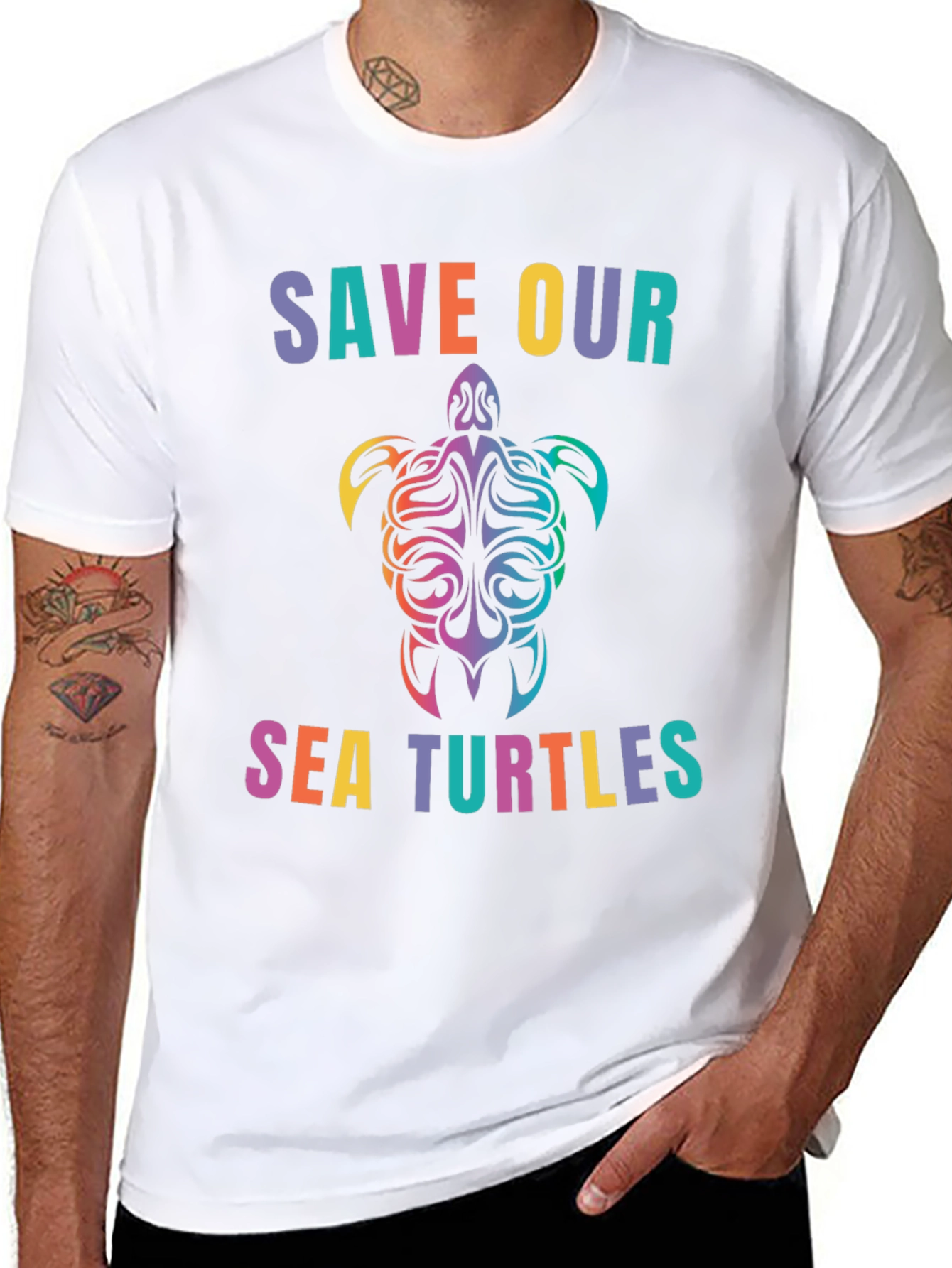 Save Our Sea Turtles Graphic Tee - Black