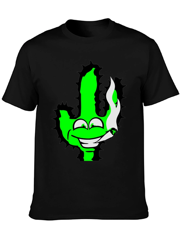 Green Cactus Cartoon Graphic Novelty T-Shirt