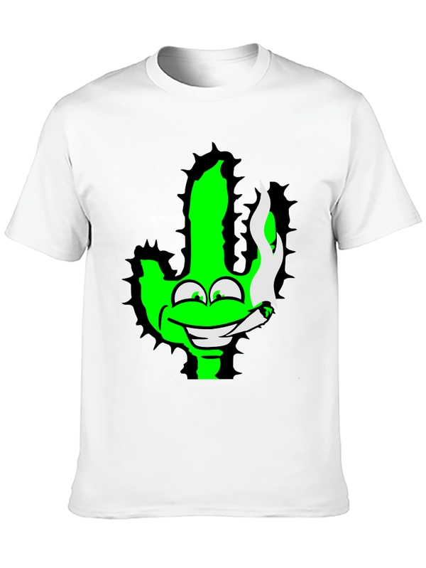 Green Cactus Cartoon Graphic Novelty T-Shirt