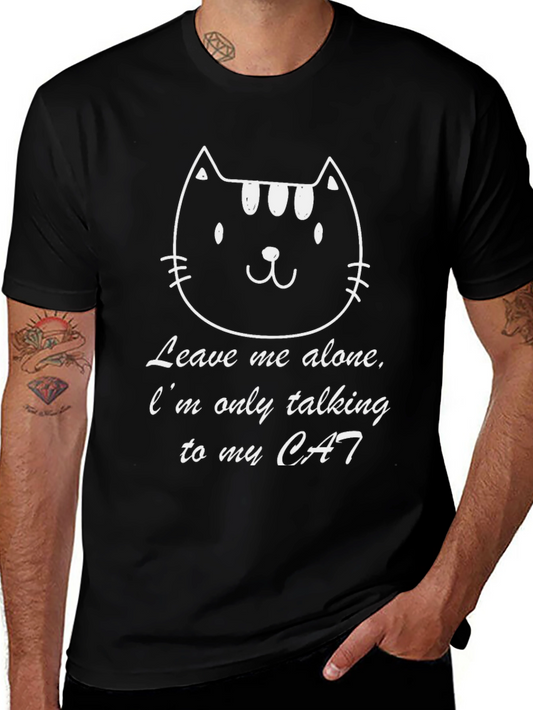 Funny Cat Lover T-Shirt - Leave Me Alone Graphic Tee