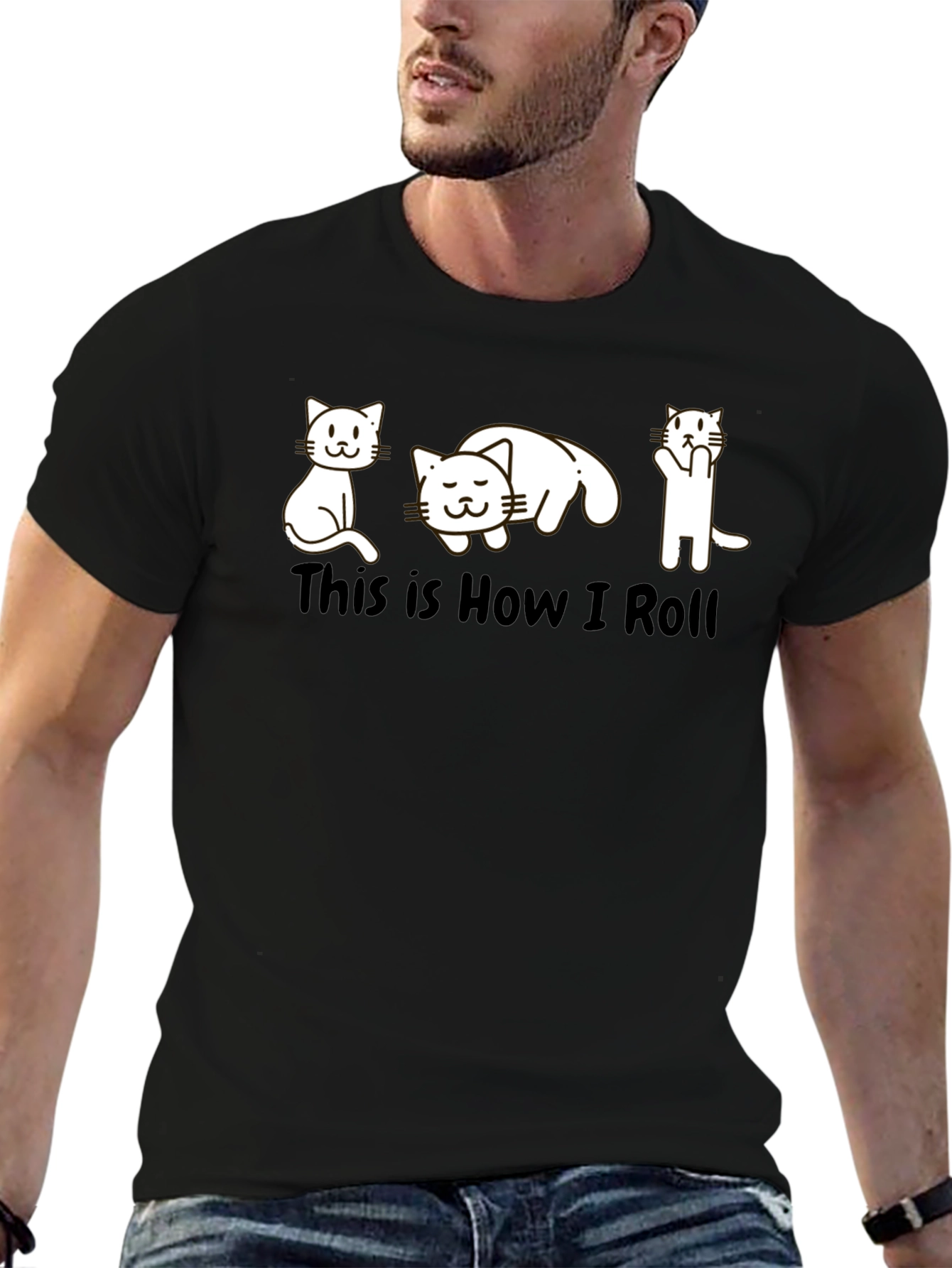This is How I Roll Cat Graphic T-Shirt