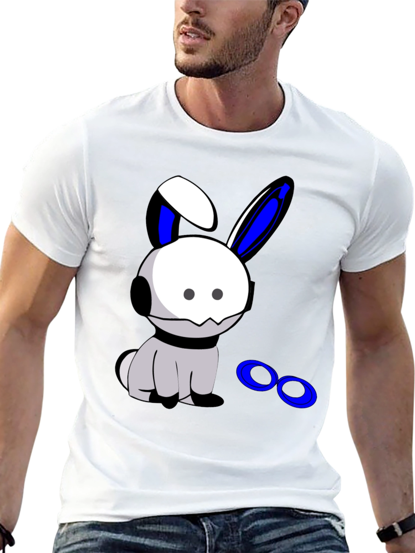 Cool Bunny Graphic Black T-Shirt