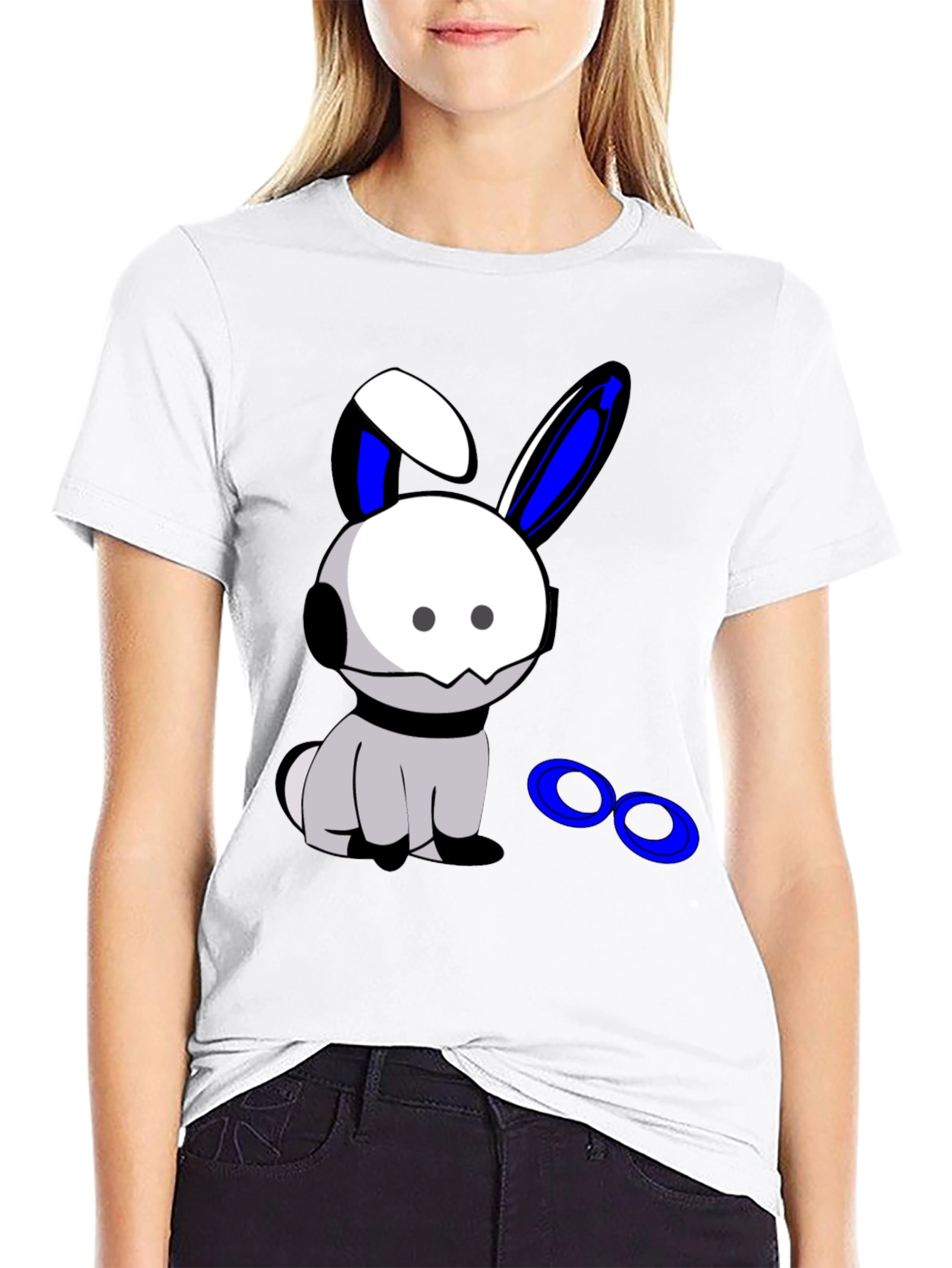 Cool Bunny Graphic Black T-Shirt