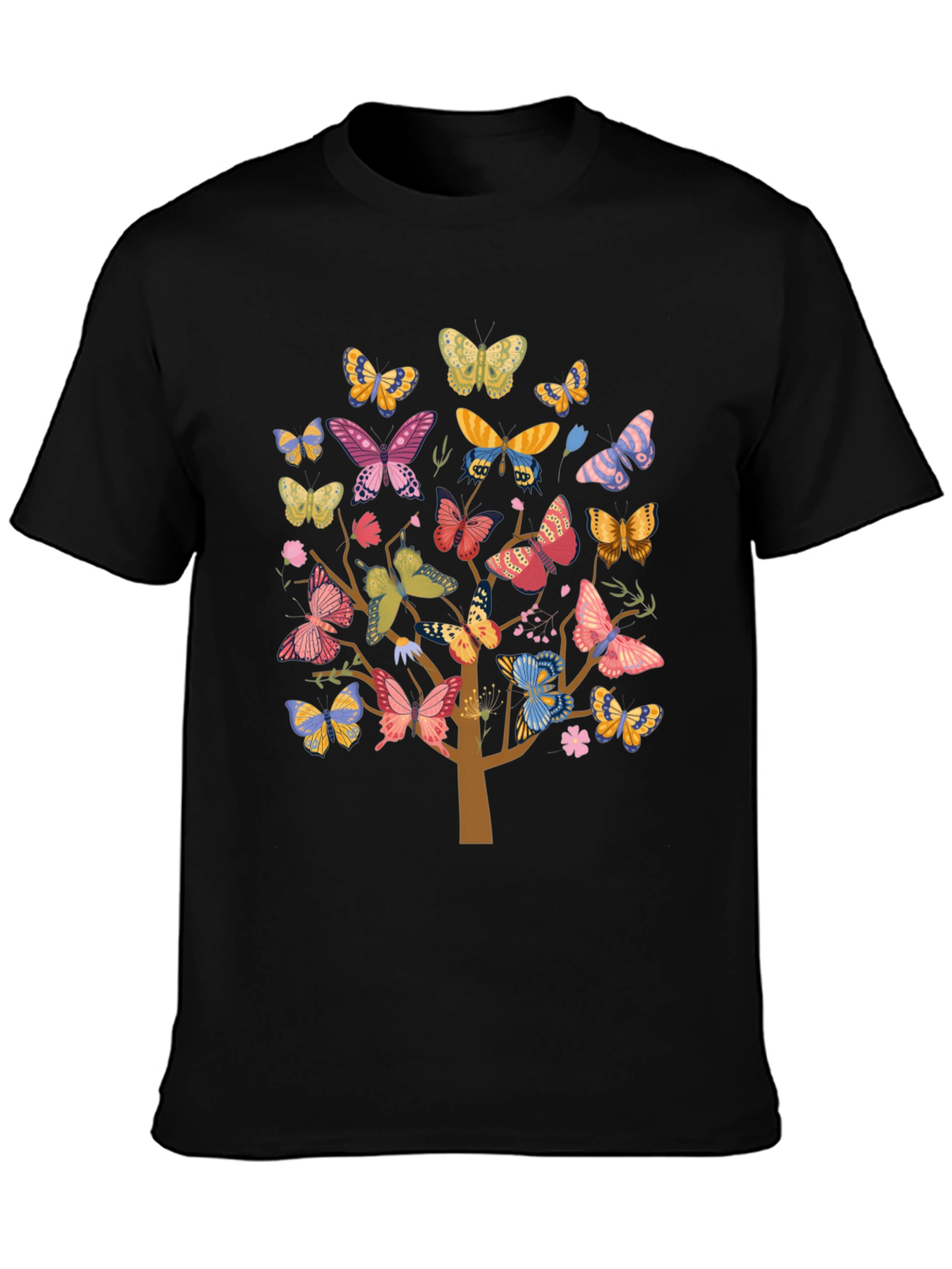 Butterfly Tree Graphic Tee - Trendy Unisex Shirt