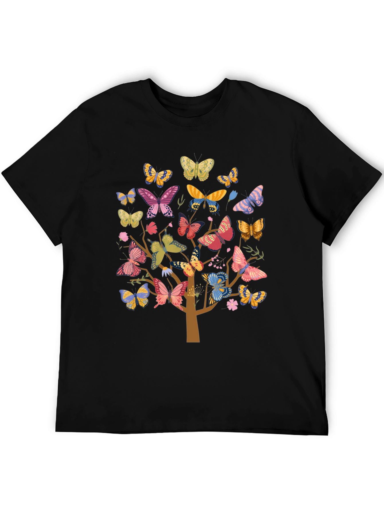 Butterfly Tree Graphic Tee - Trendy Unisex Shirt