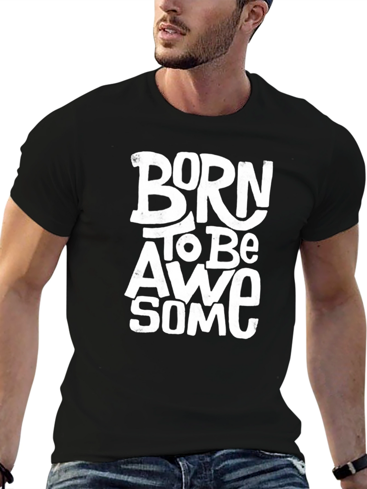 Born To Be Awesome Graphic Tee - Black