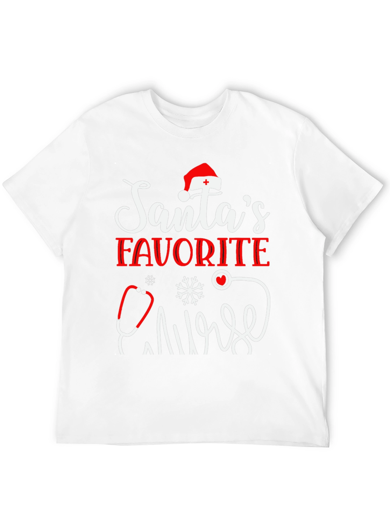 Santas Favorite Nurse Holiday T-Shirt