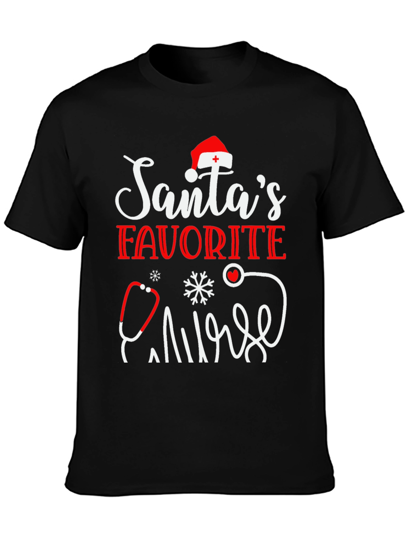 Santas Favorite Nurse Holiday T-Shirt