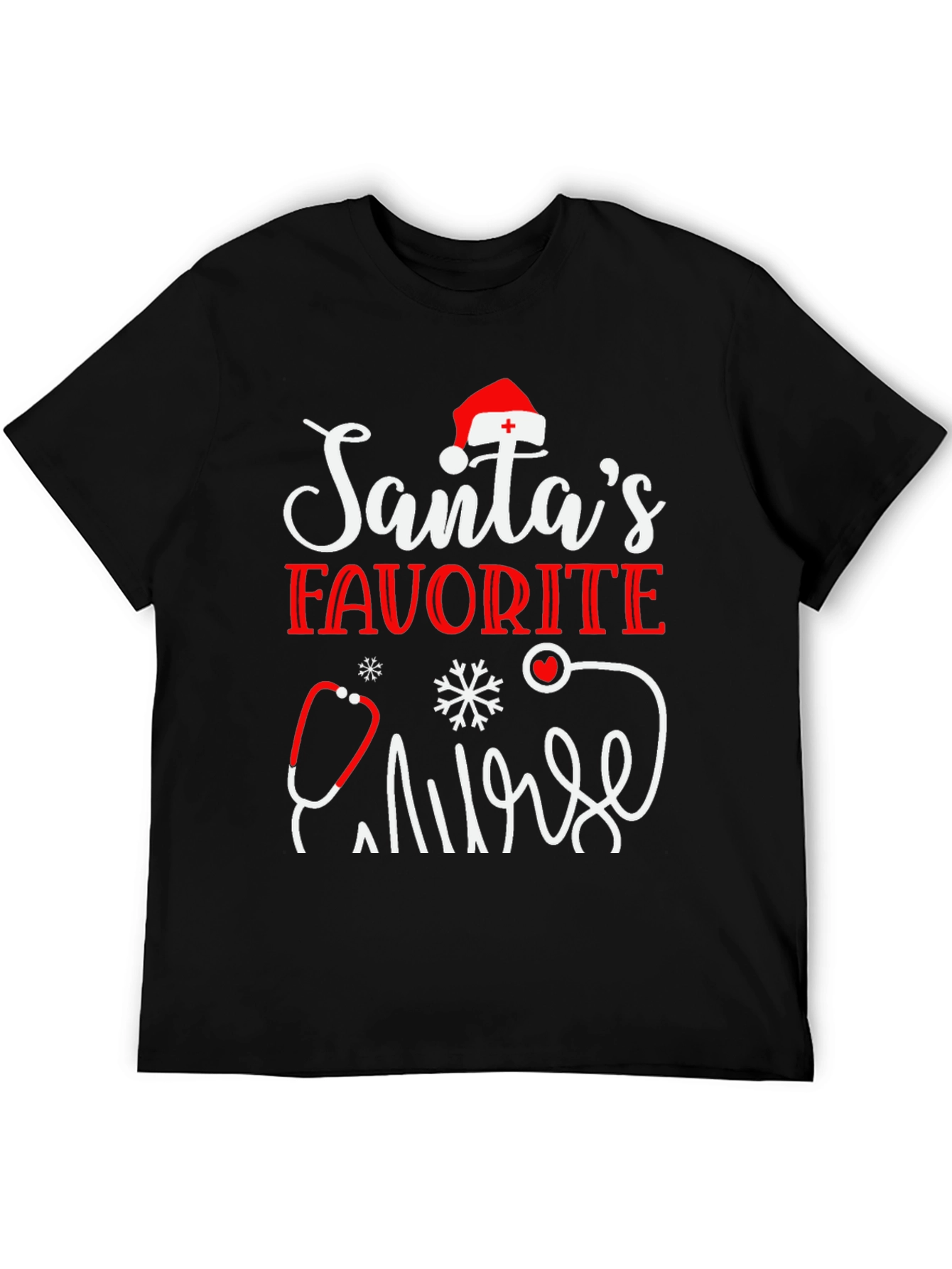 Santas Favorite Nurse Holiday T-Shirt