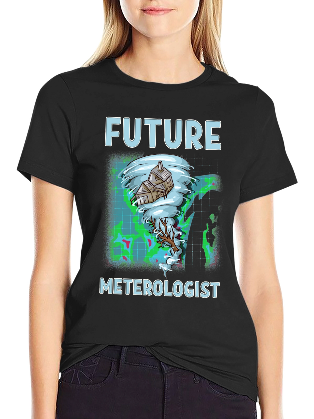 Future Meterologist Tornado House Graphic T-Shirt