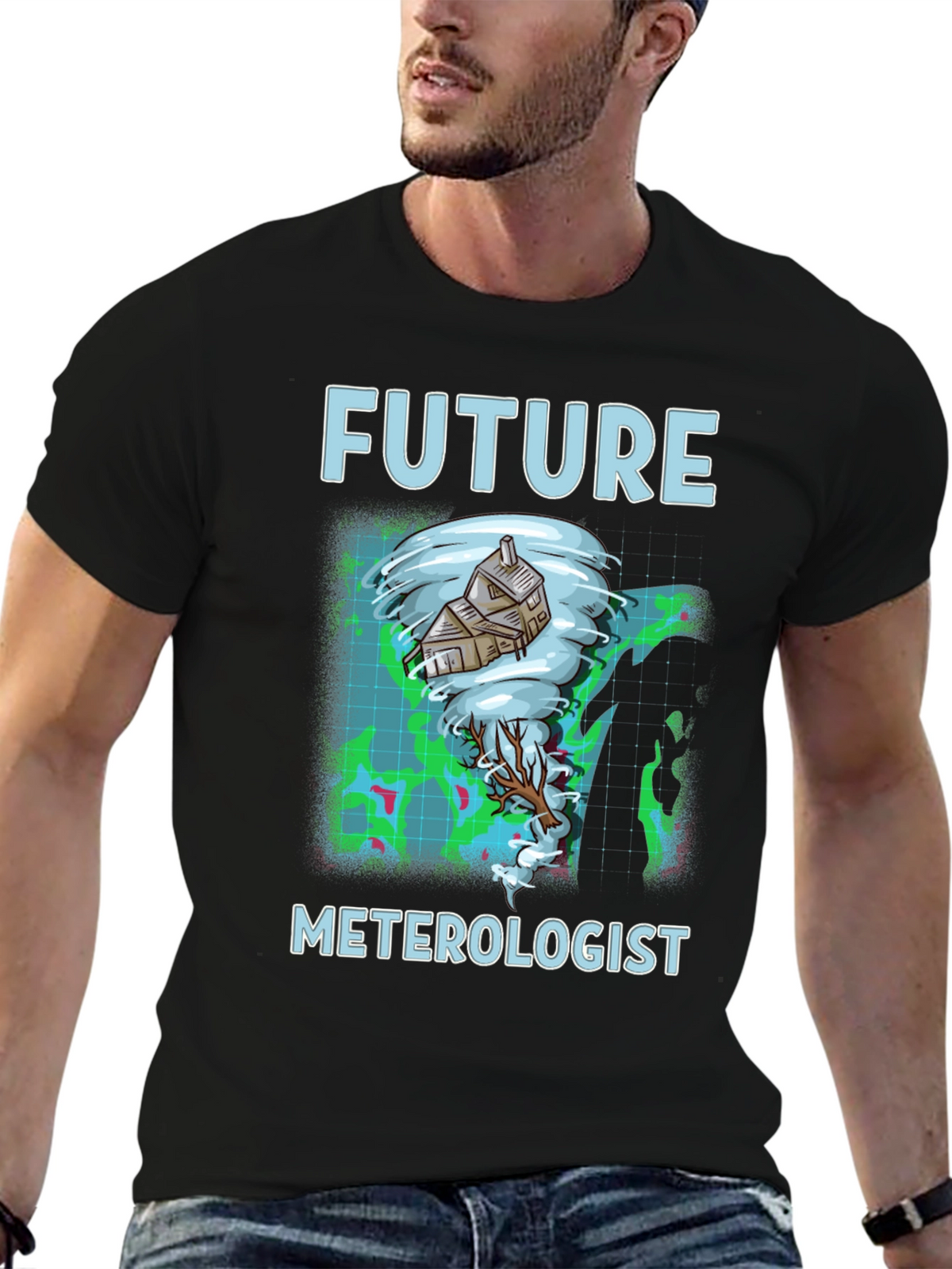 Future Meterologist Tornado House Graphic T-Shirt