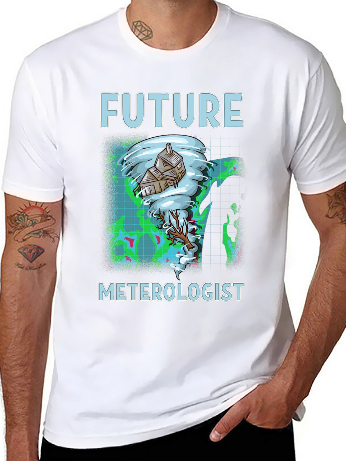 Future Meterologist Tornado House Graphic T-Shirt