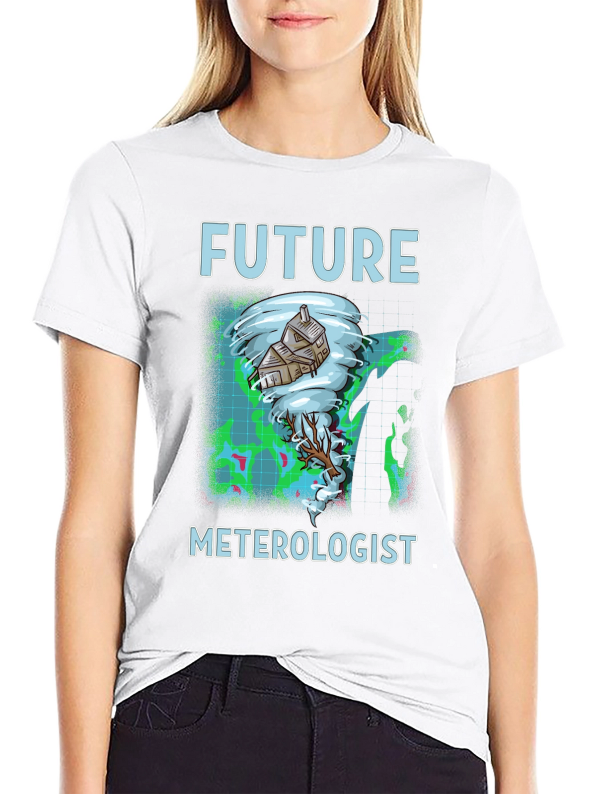 Future Meterologist Tornado House Graphic T-Shirt