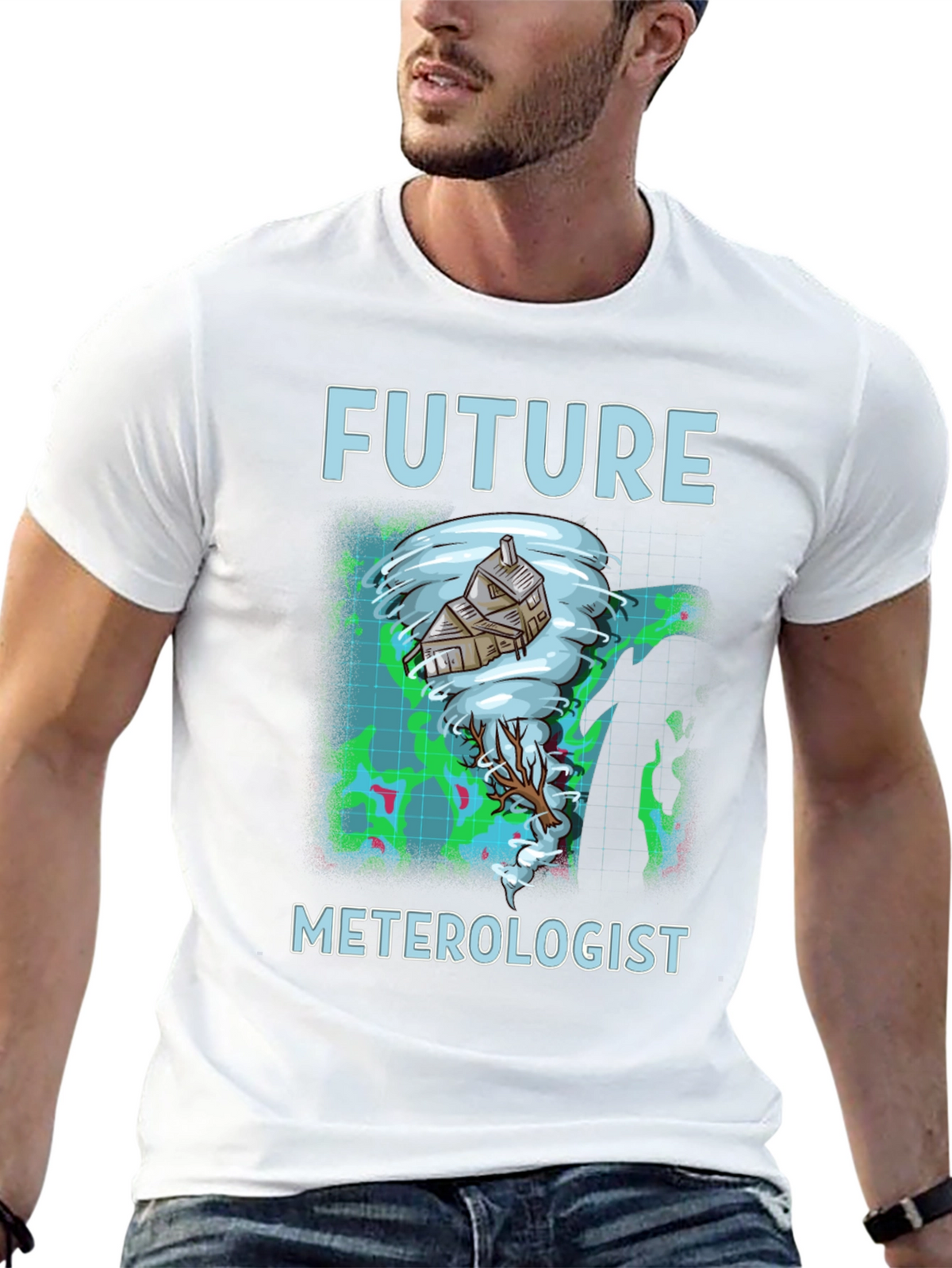 Future Meterologist Tornado House Graphic T-Shirt