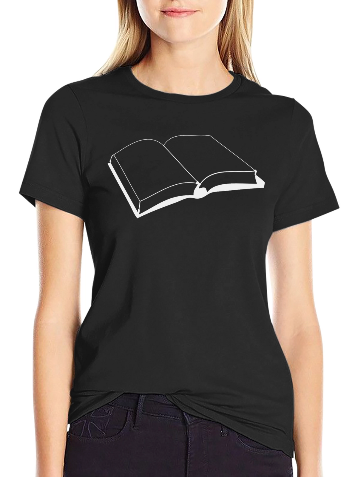 Open Book Black T-Shirt - Read in Style!