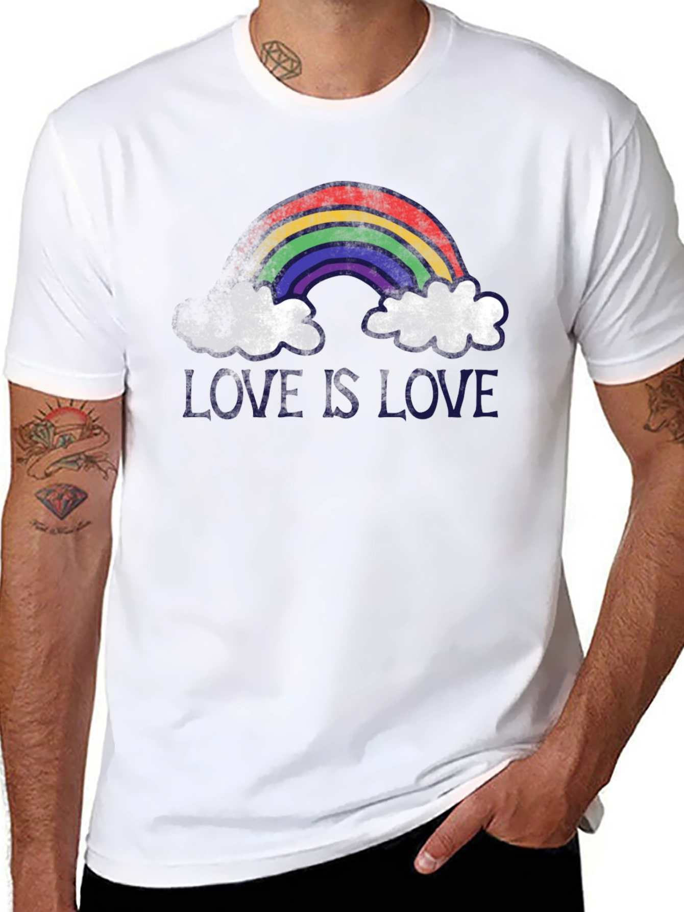 Love is Love Rainbow Graphic Tee - Black
