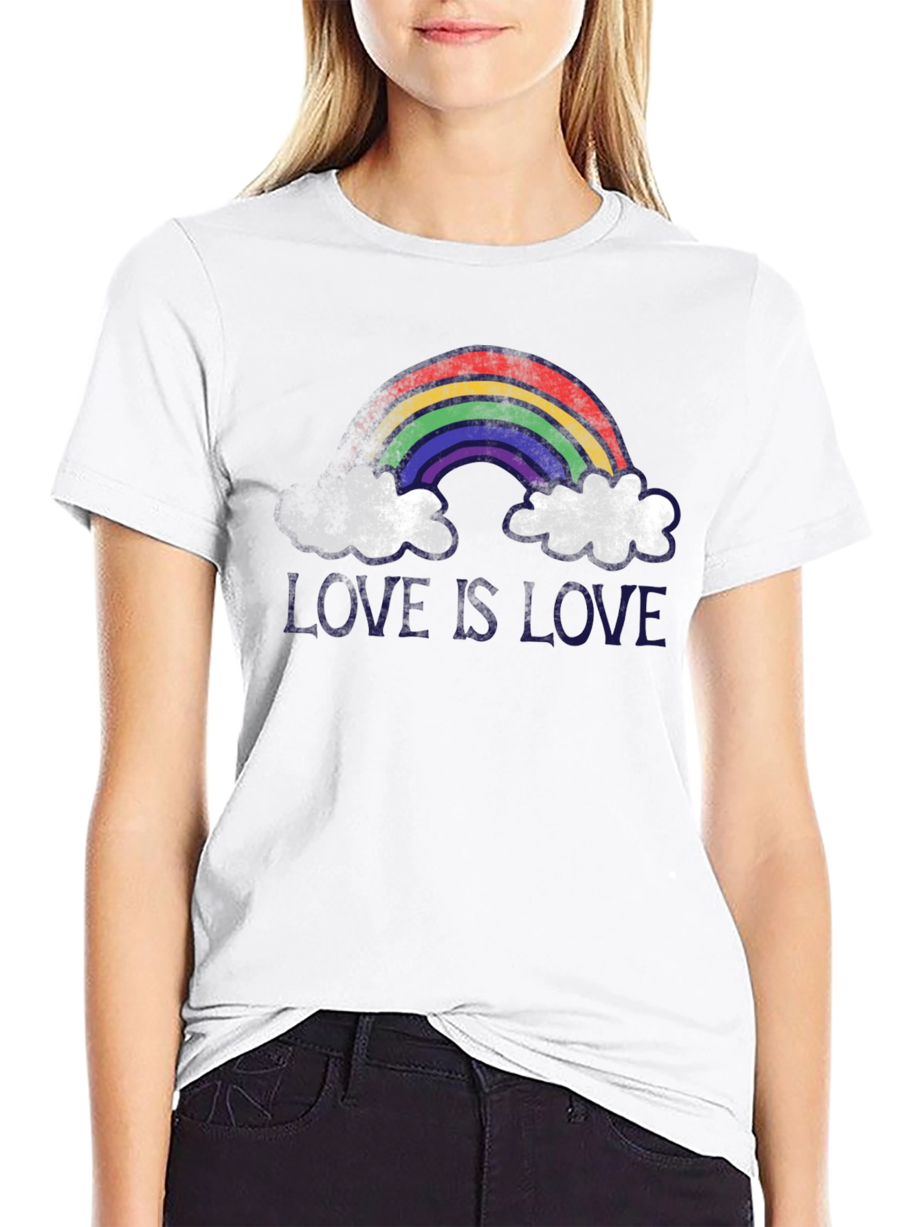 Love is Love Rainbow Graphic Tee - Black