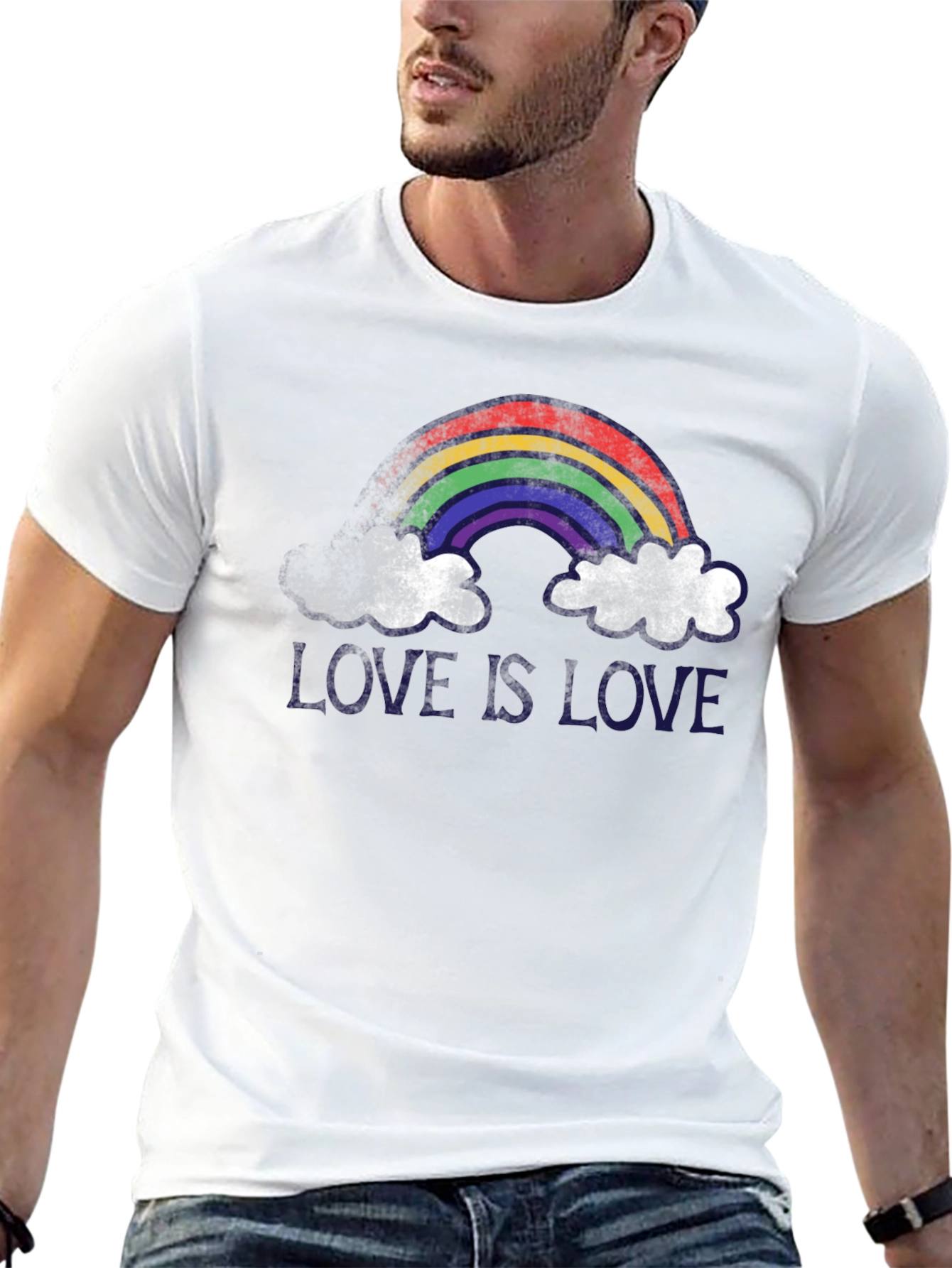 Love is Love Rainbow Graphic Tee - Black