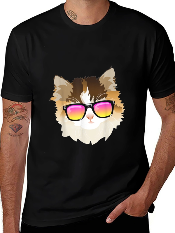 Cool Cat Tee - Black Short Sleeve T-Shirt