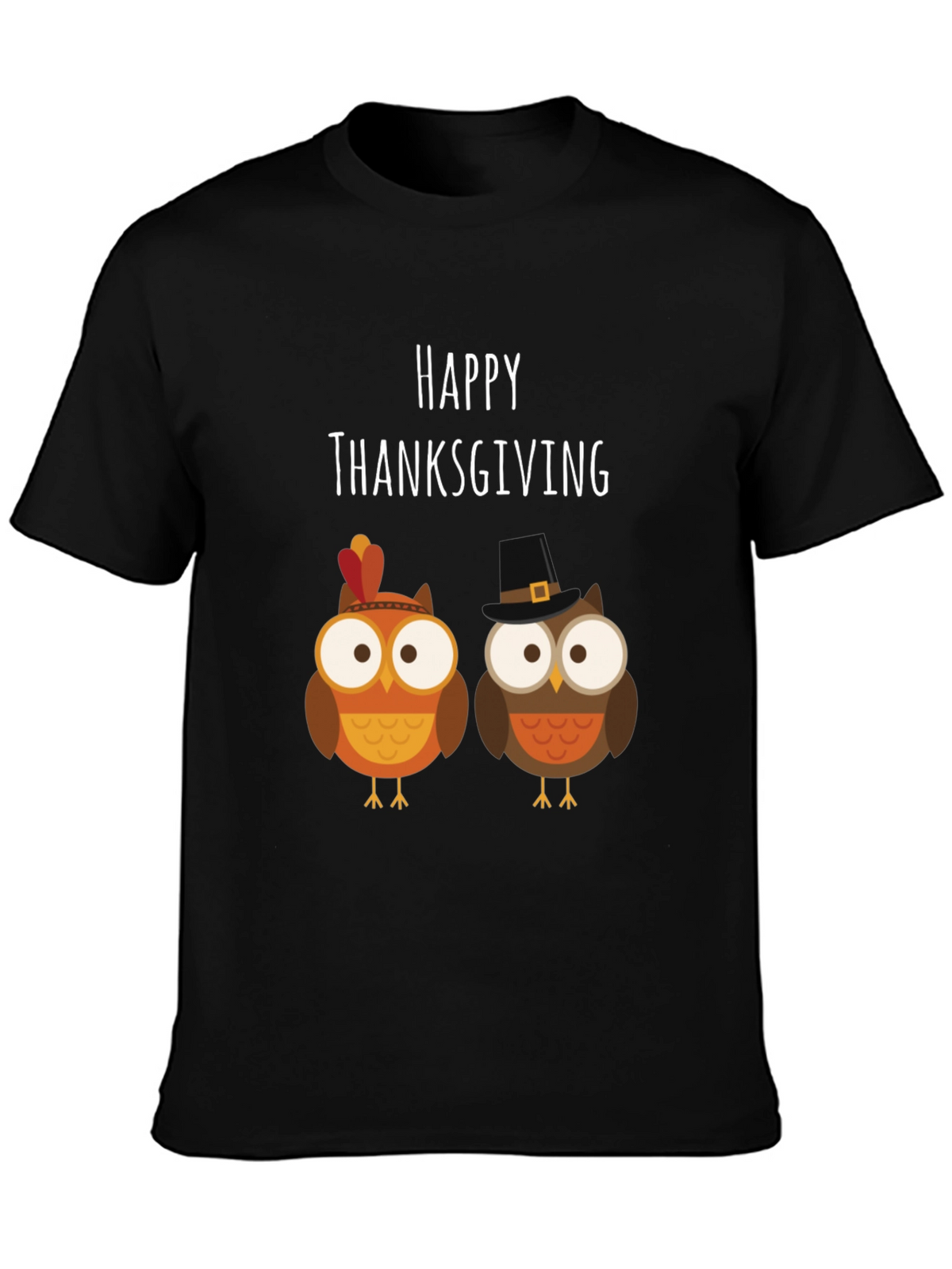Happy Thanksgiving Owls Graphic T-Shirt
