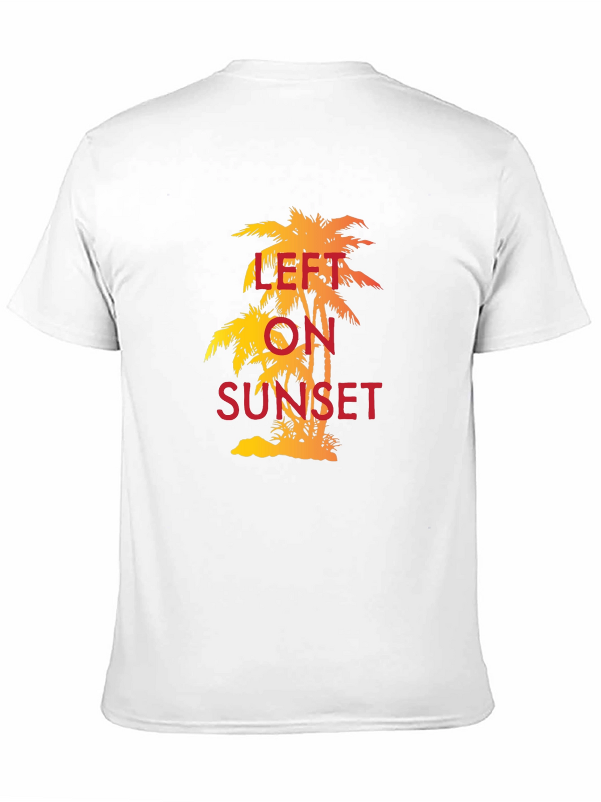 Left on Sunset Palm Tree T-Shirt - Tropical Vibe