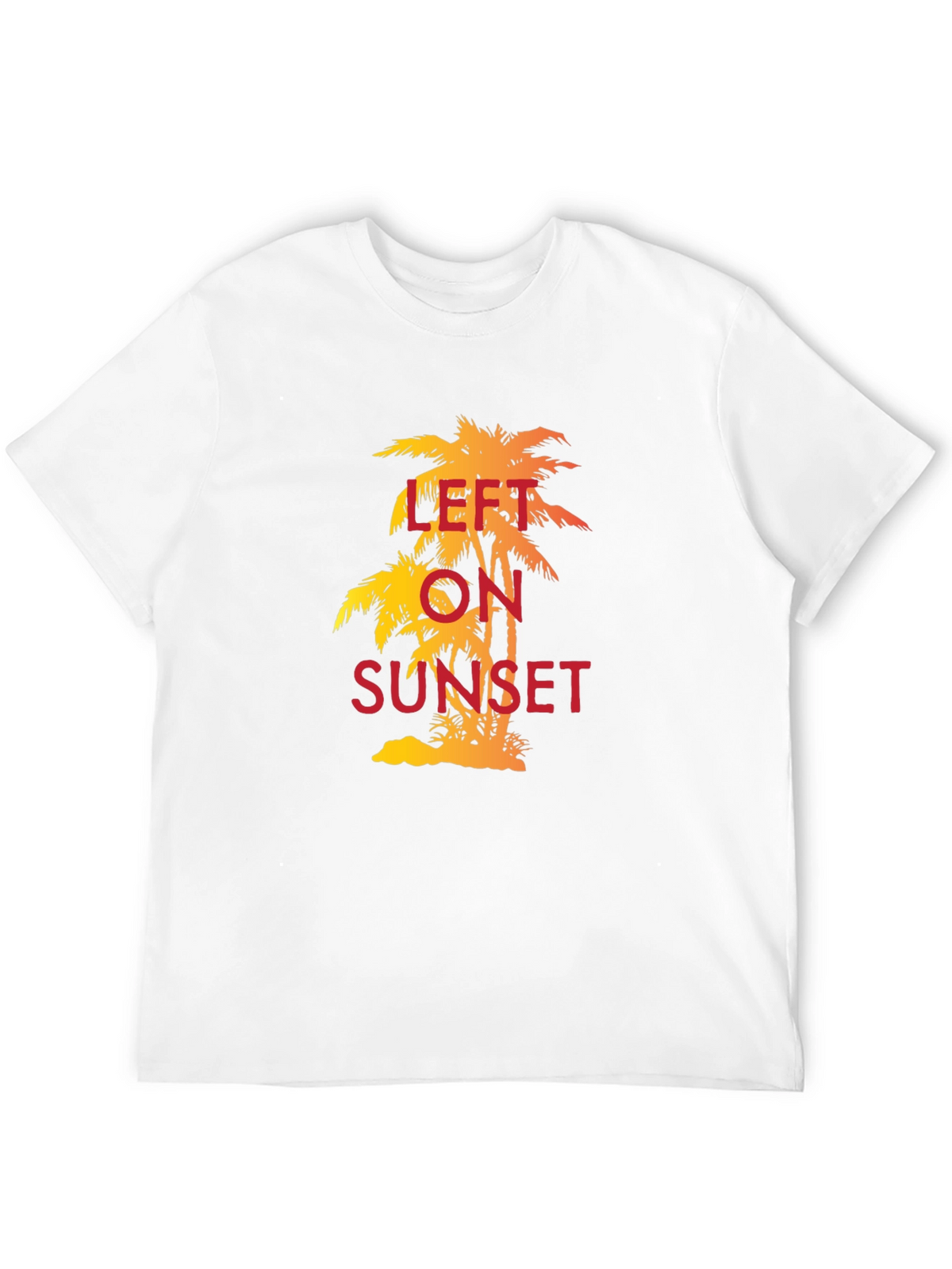 Left on Sunset Palm Tree T-Shirt - Tropical Vibe
