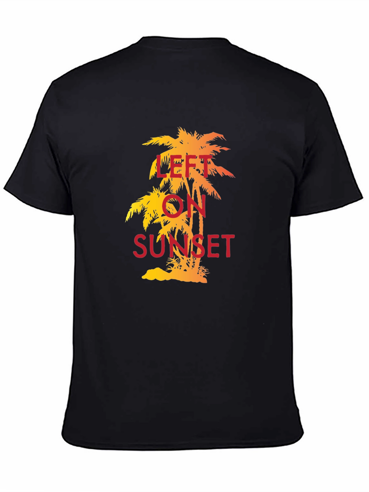Left on Sunset Palm Tree T-Shirt - Tropical Vibe