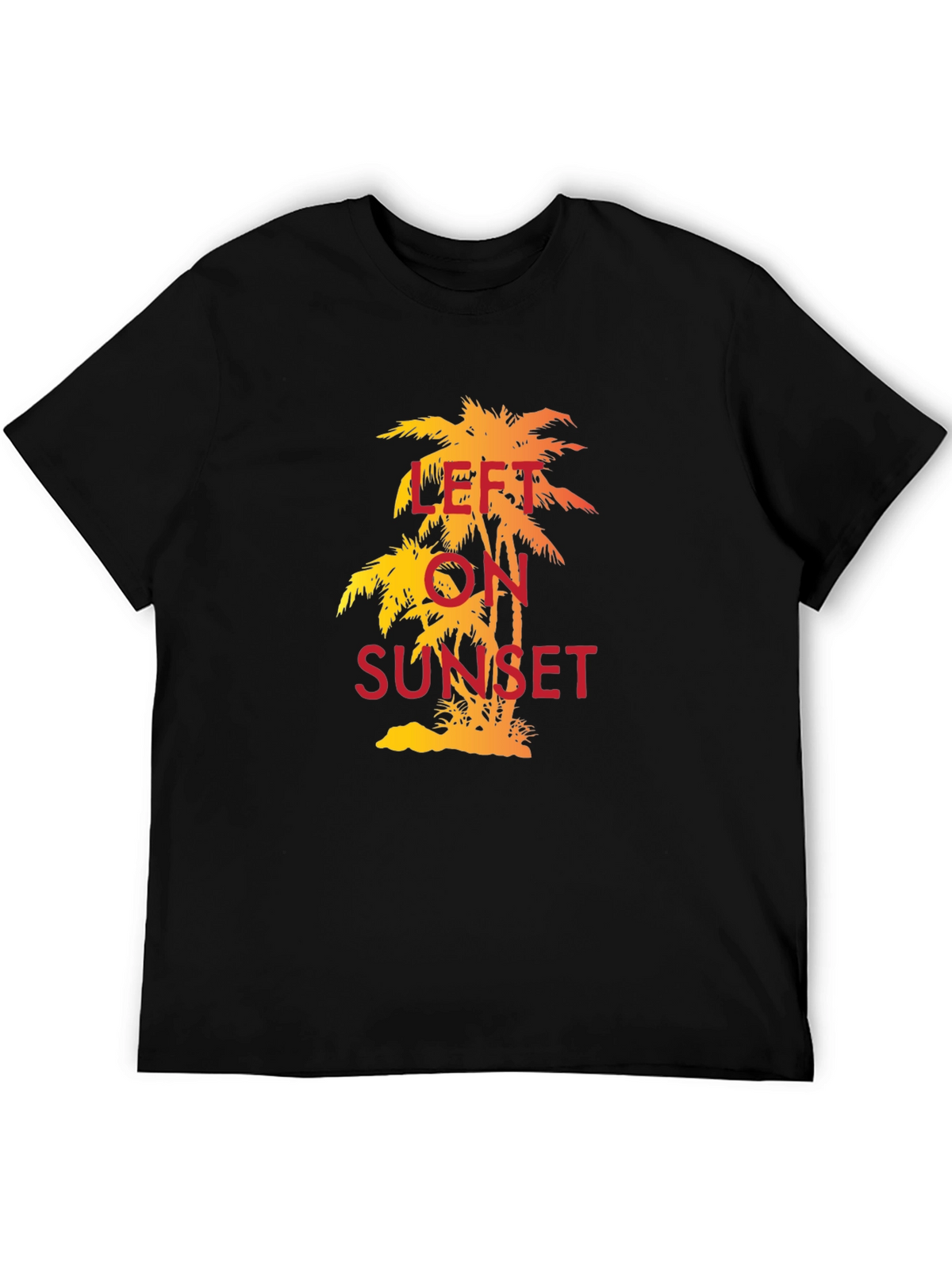 Left on Sunset Palm Tree T-Shirt - Tropical Vibe