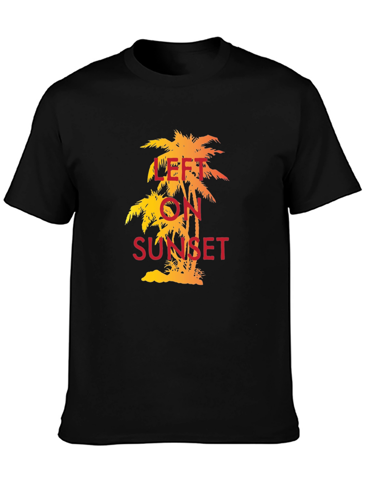 Left on Sunset Palm Tree T-Shirt - Tropical Vibe